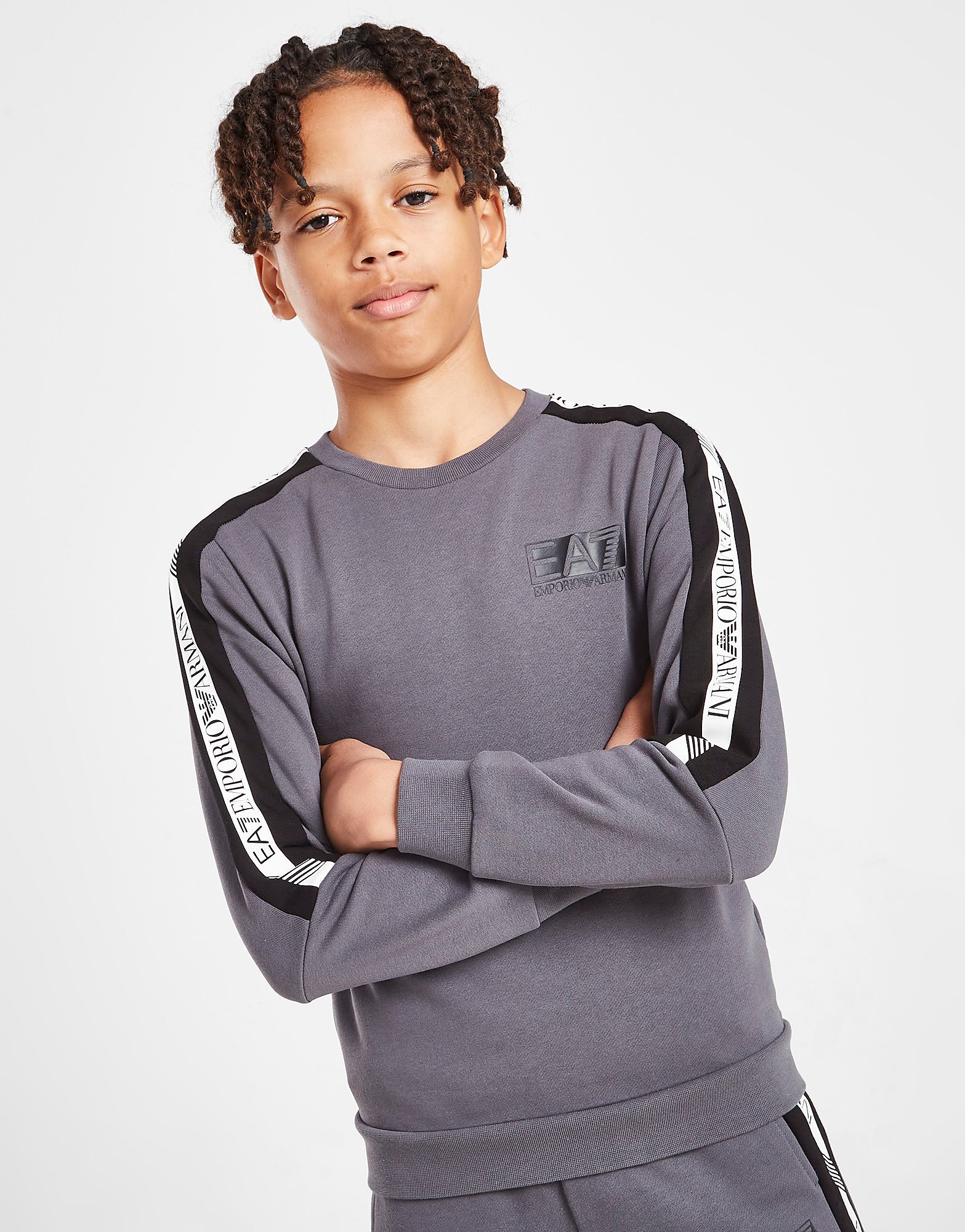 

Emporio Armani EA7 Tape Crew Sweatshirt Junior - Grey - Kids, Grey