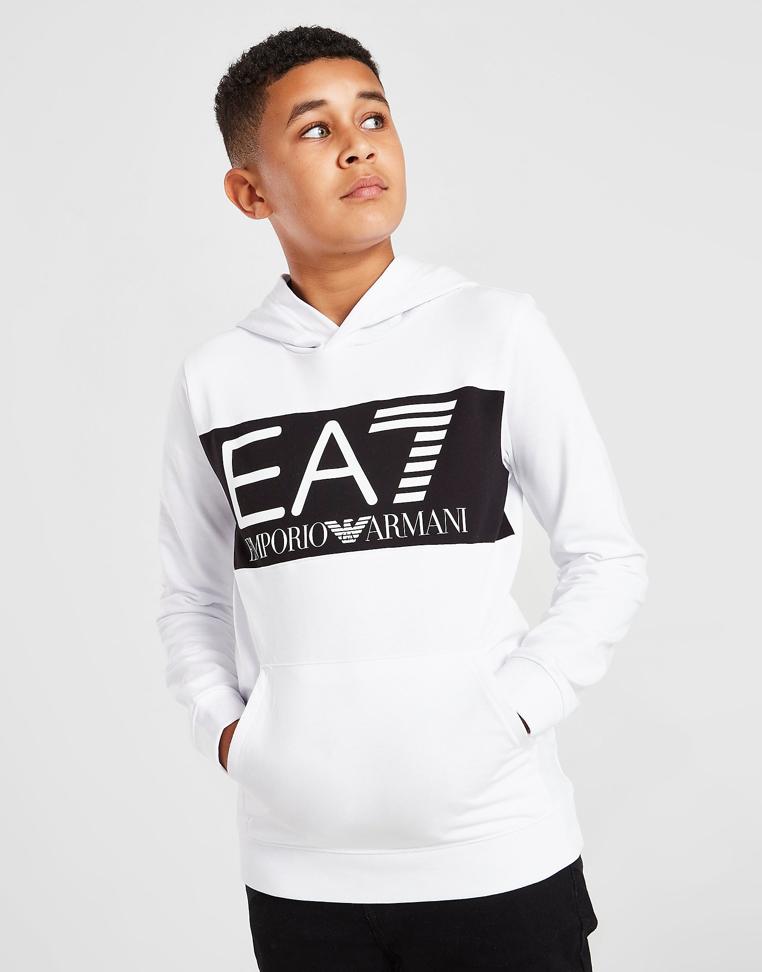 

Emporio Armani EA7 Logo Series Overhead Hoodie Junior - White - Kids, White