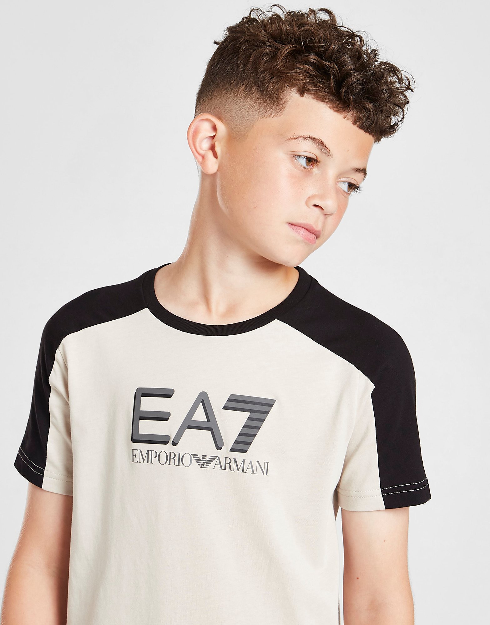 

Emporio Armani EA7 Colour Block T-Shirt Junior - Brown/Black - Kids, Brown/Black