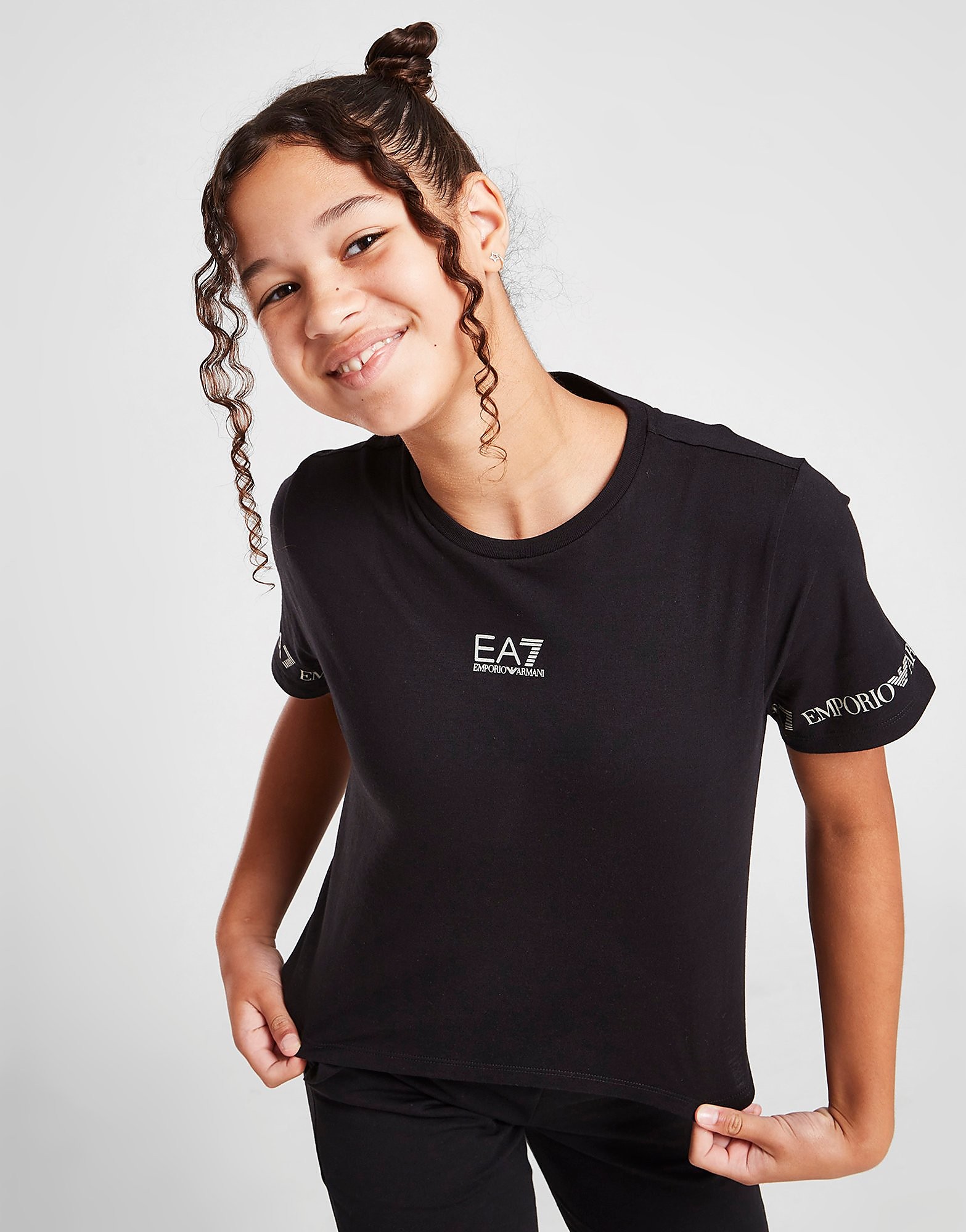 

Emporio Armani EA7 Girls' Crop T-Shirt Junior - Black - Kids, Black