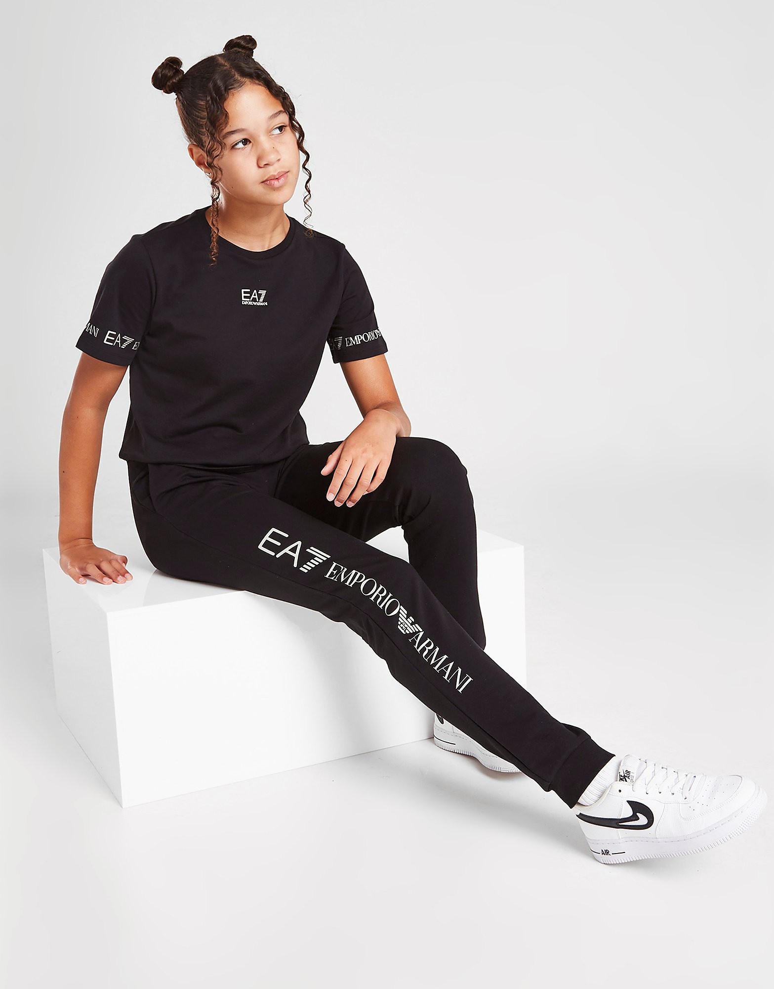 

Emporio Armani EA7 Girls' Large Logo Joggers Junior - Black - Kids, Black