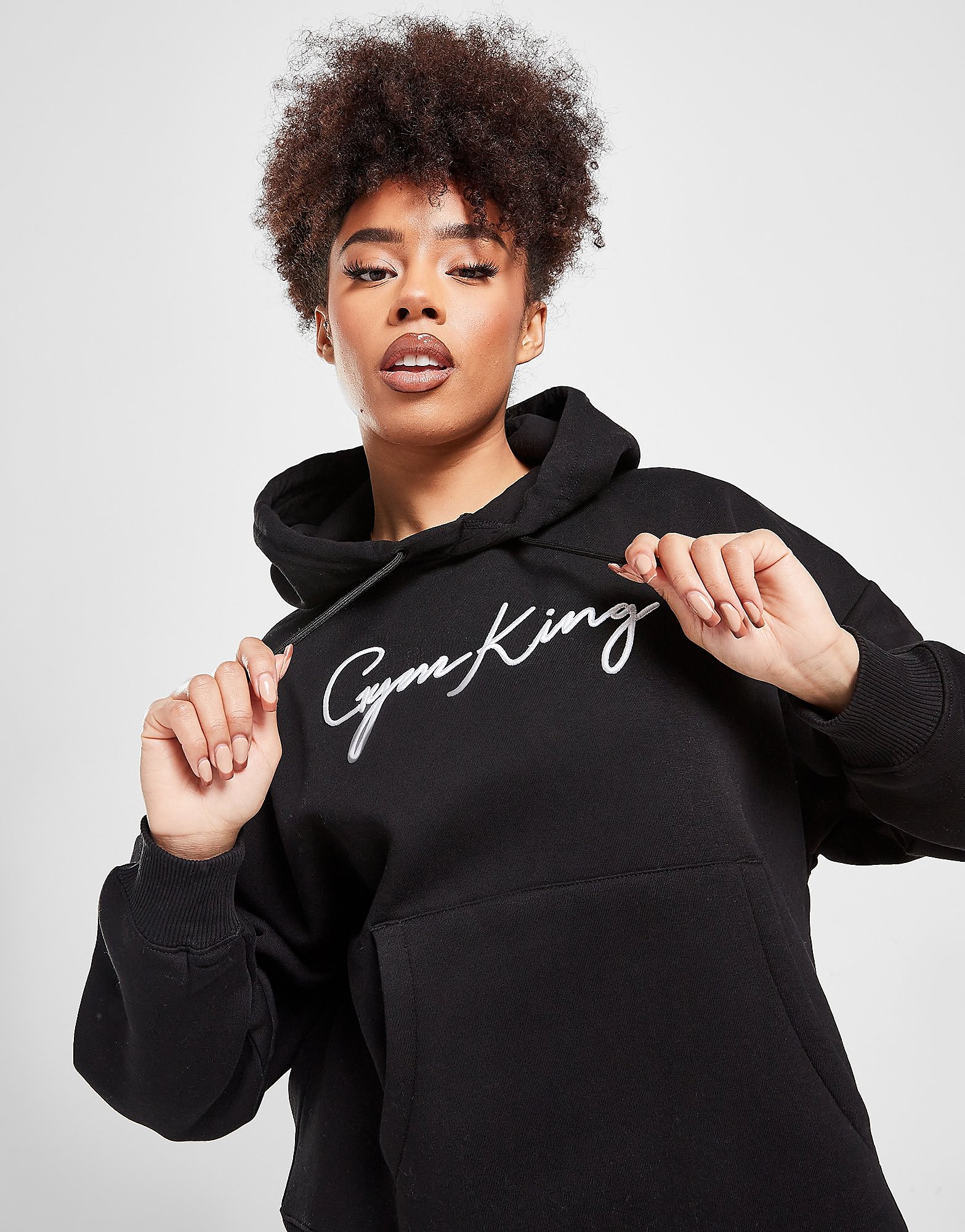 

Gym King Oversized Script Hoodie - Black - Womens, Black