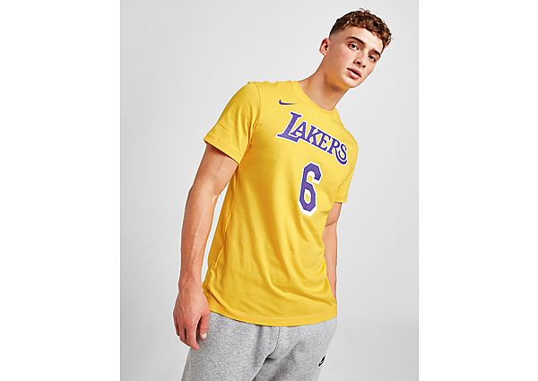 Nike NBA Los Angeles Lakers James #6 T-Shirt - Yellow - Mens, Yellow