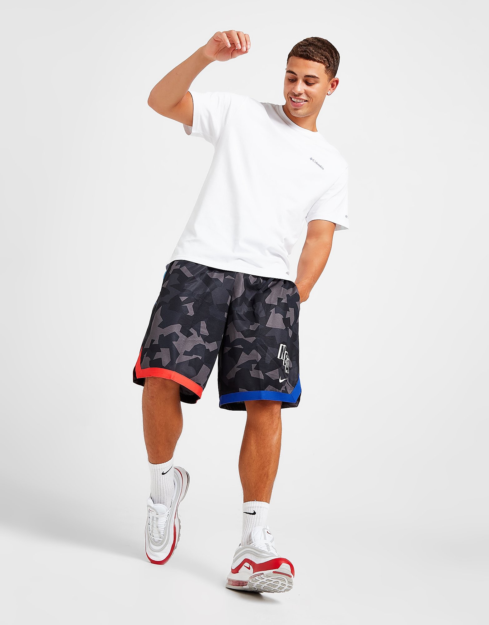 

Nike Team 31 DNA Courtside Shorts - Medium Ash/Light Crimson/Old Royal/Phantom - Mens, Medium Ash/Light Crimson/Old Royal/Phantom