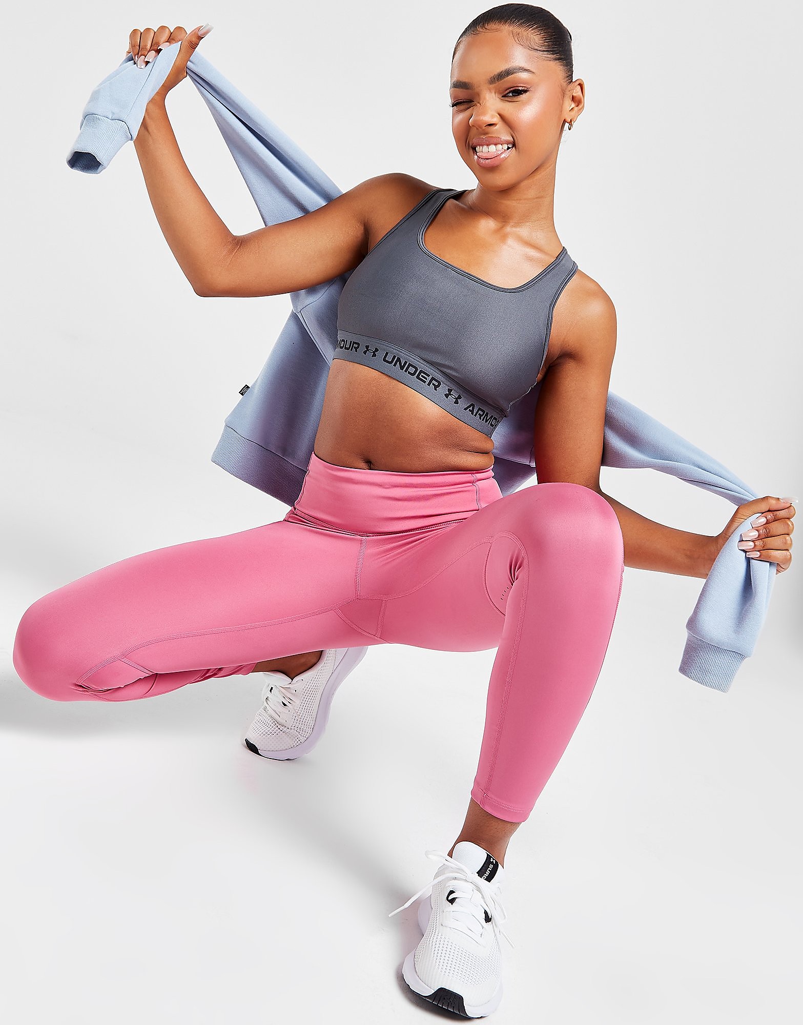 

Under Armour Crossback Sports Bra - Grey - Womens, Grey