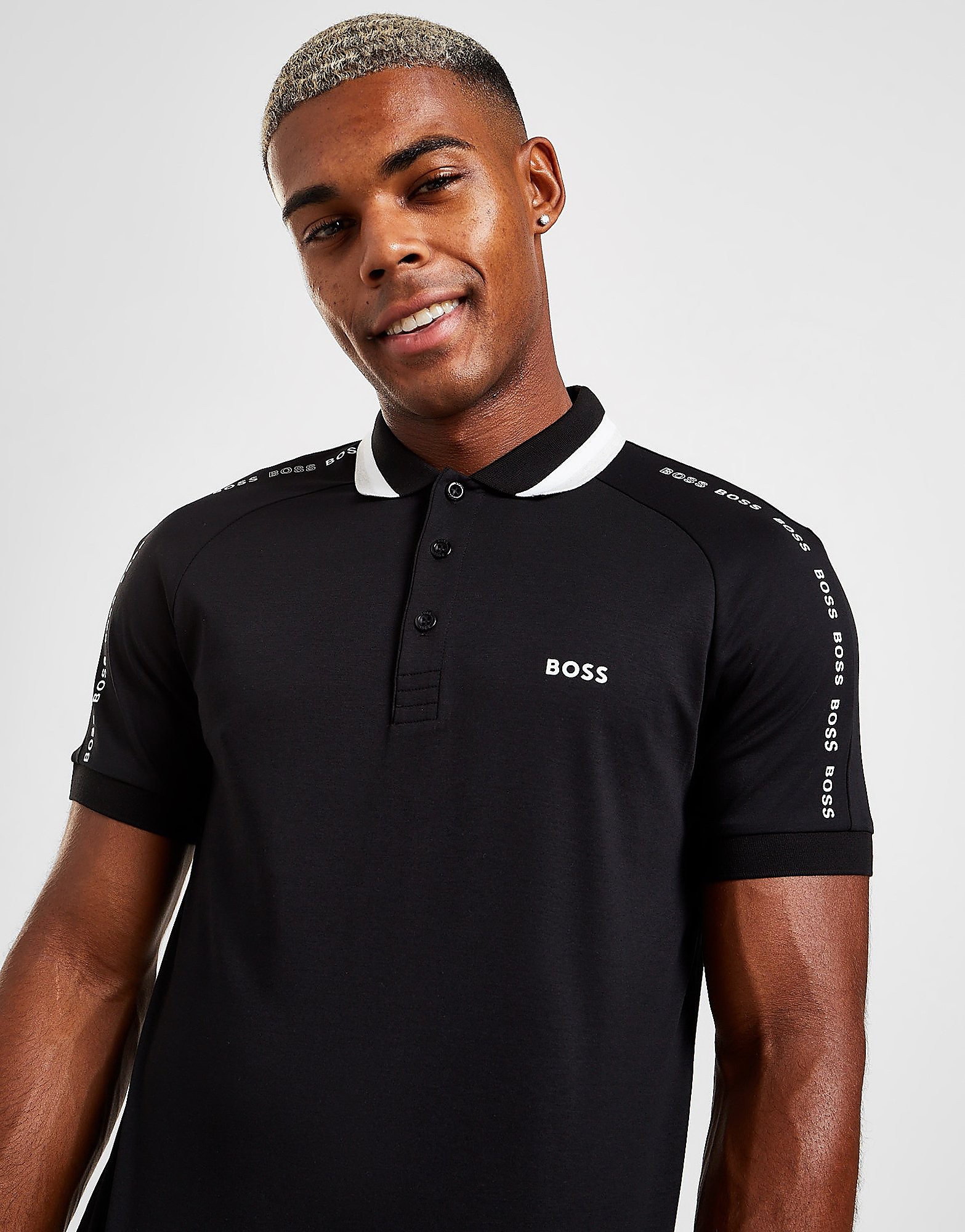 

BOSS Repeat Tape Polo Shirt - Only at JD - Black - Mens, Black