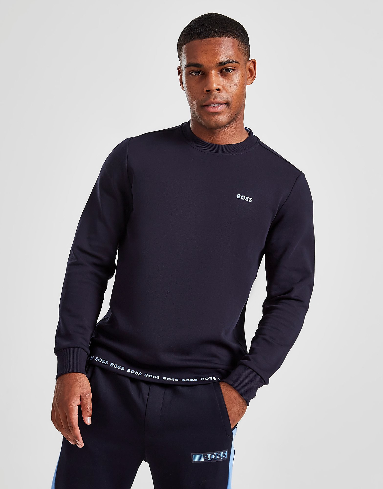 

BOSS Repeat Logo Crew Sweatshirt - Only at JD - Blue - Mens, Blue