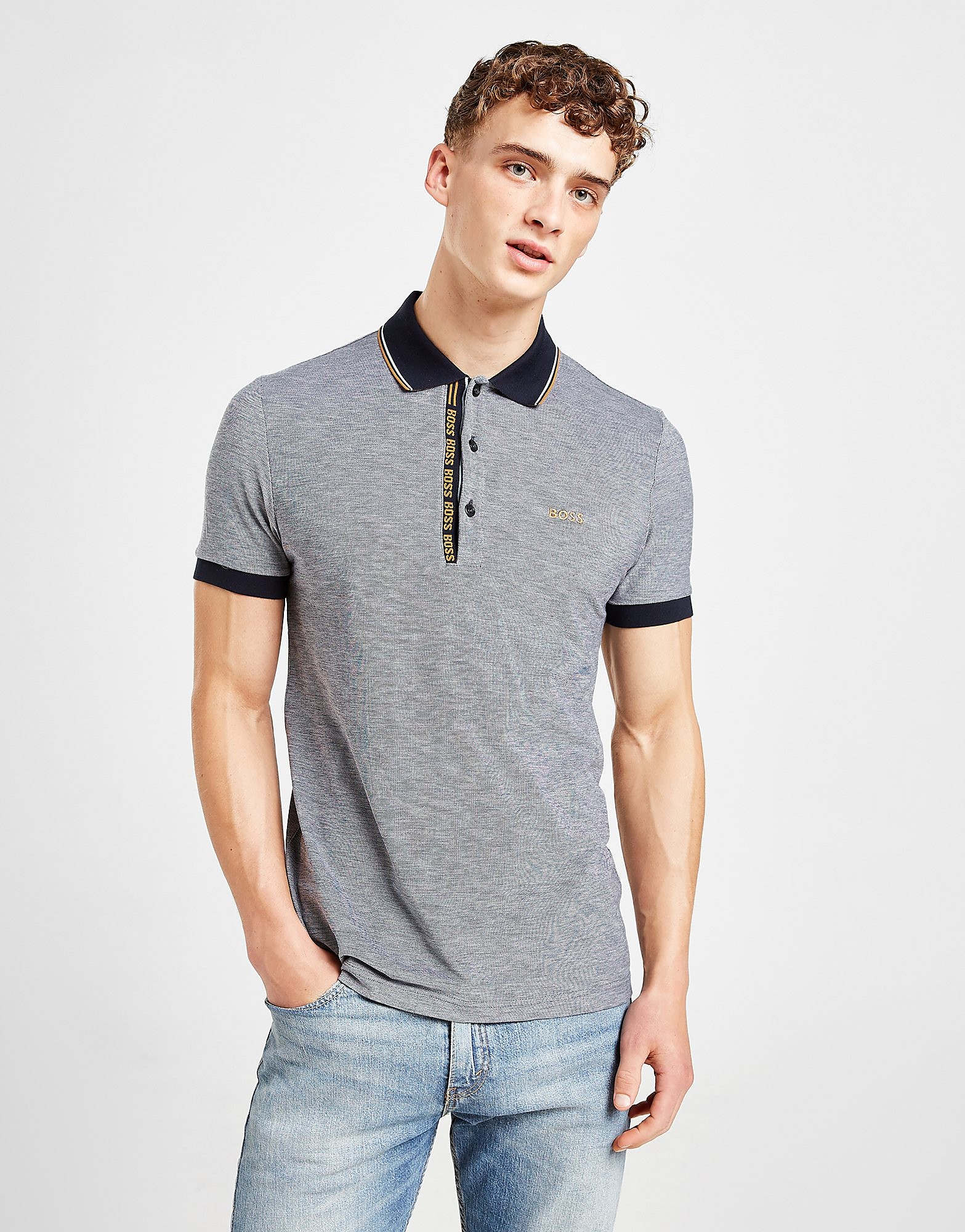 

BOSS Paule 4 Polo Shirt - Grey - Mens, Grey