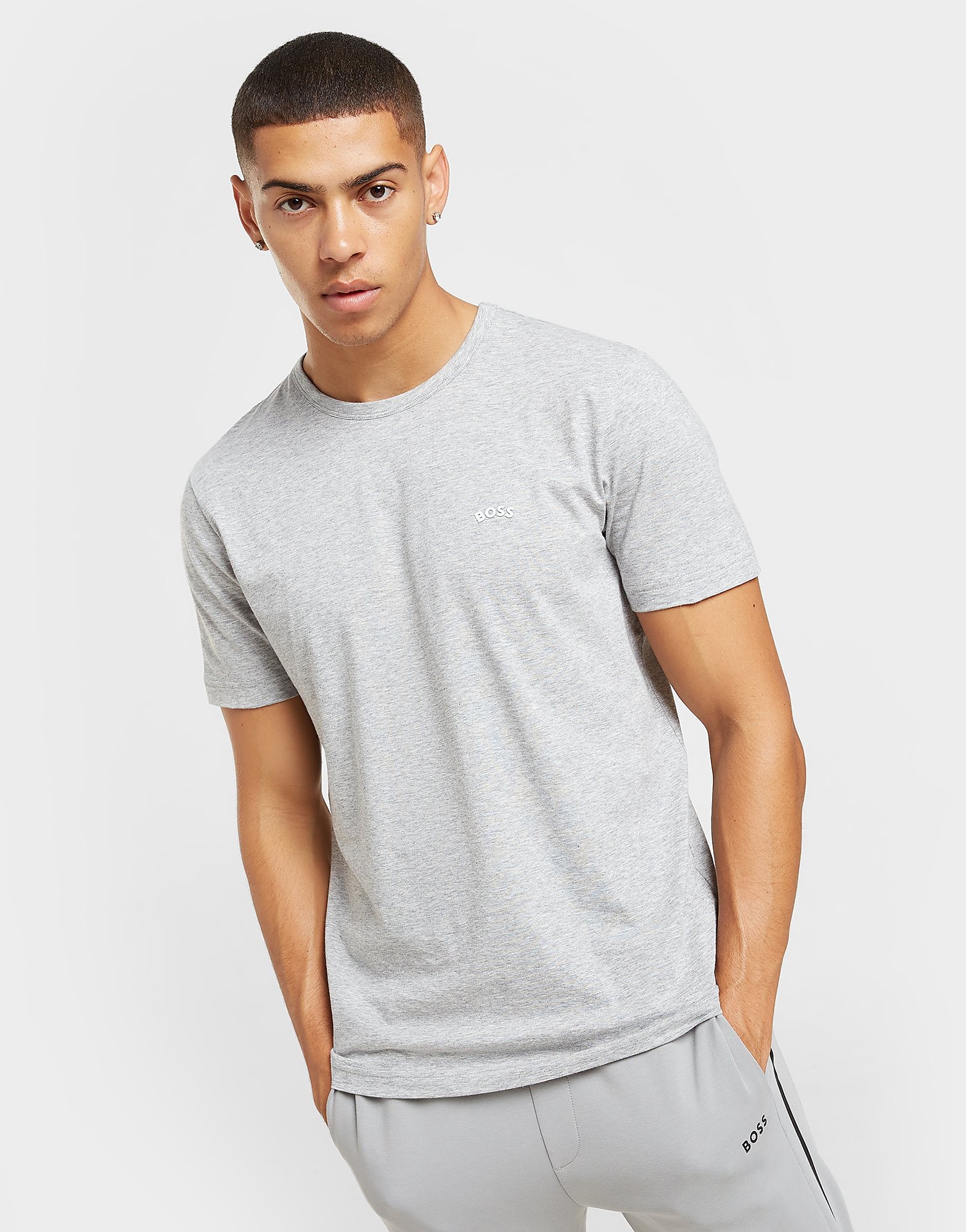 

BOSS Core Curved Logo T-Shirt - Grey - Mens, Grey