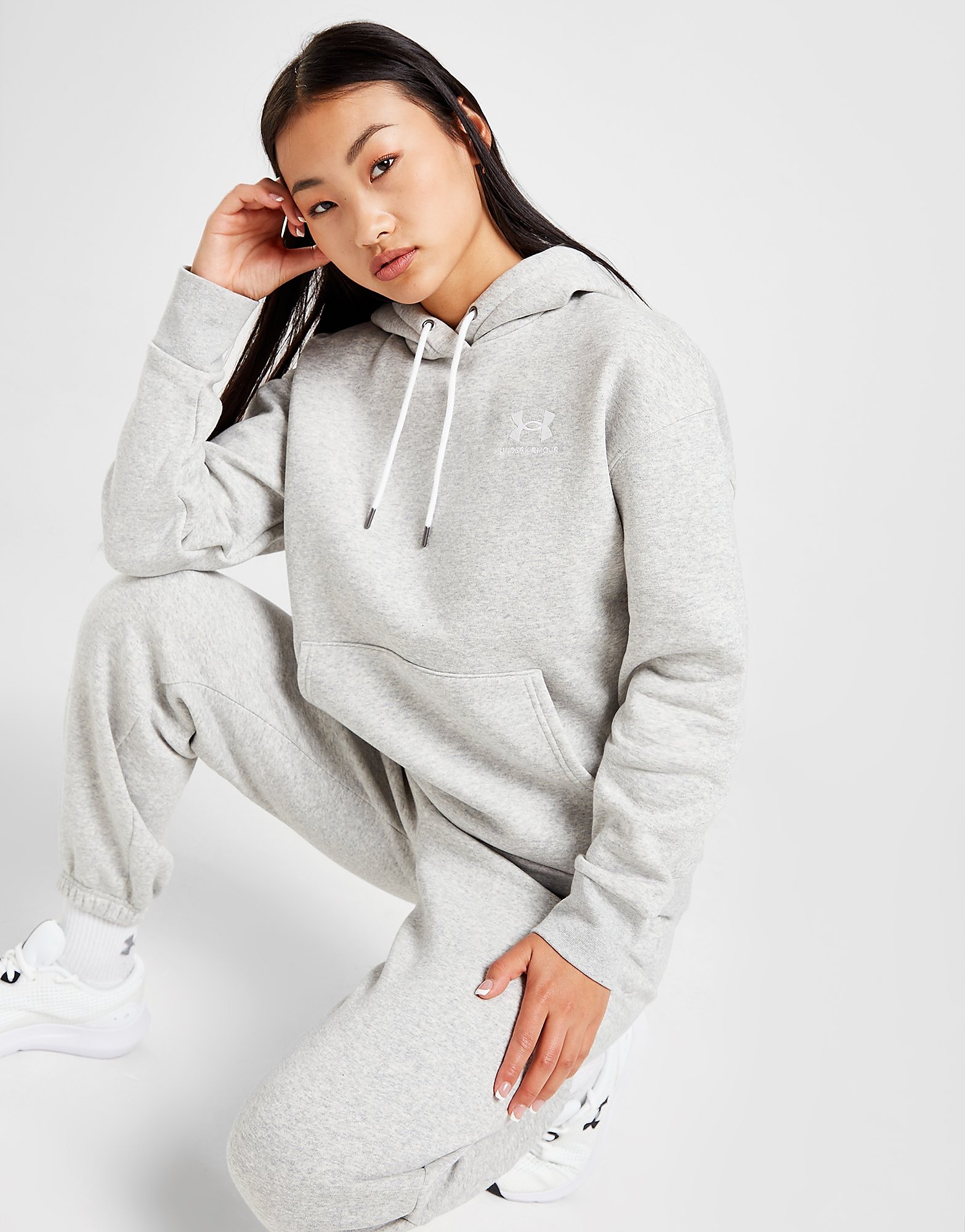 

Under Armour Essential Fleece Ovearhead Hoodie - Grey - Womens, Grey