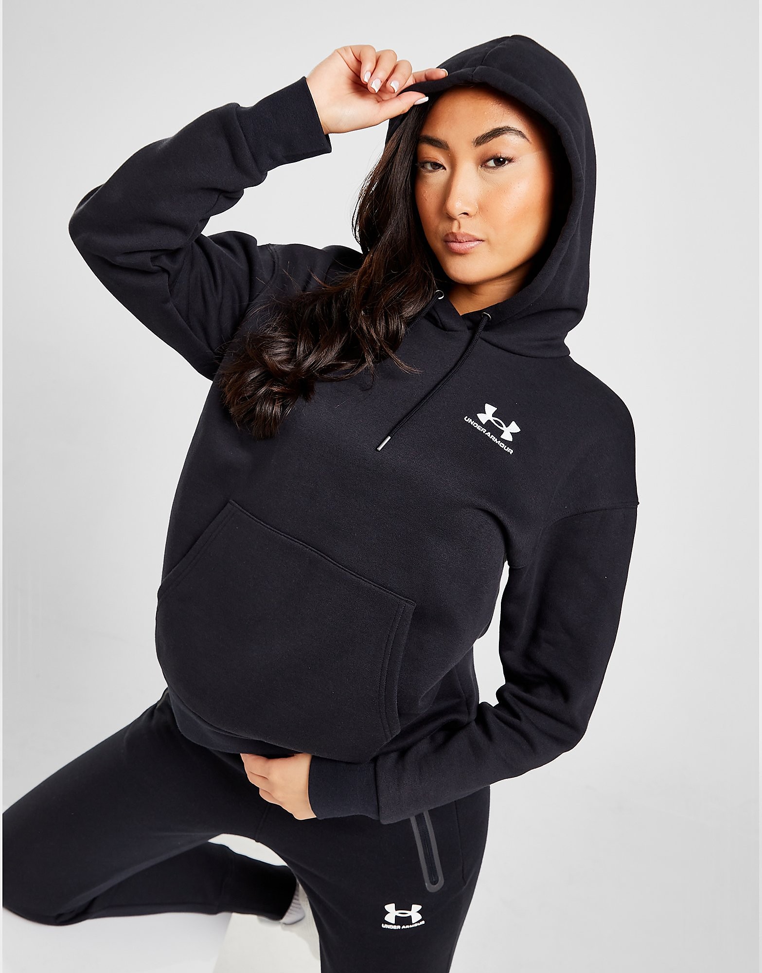 

Under Armour Essential Fleece Ovearhead Hoodie - Black - Womens, Black