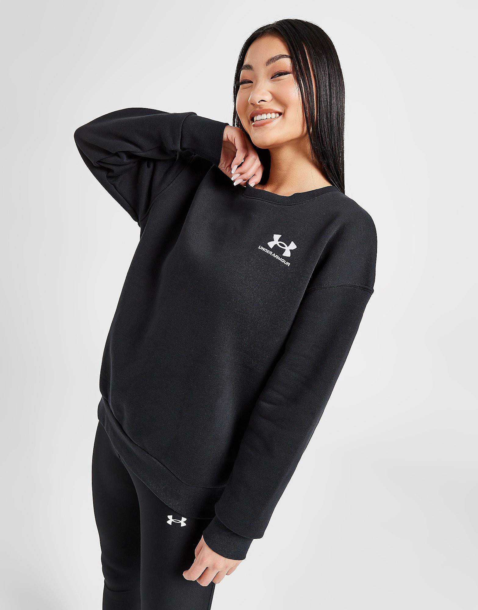 

Under Armour Essential Crew Sweatshirt - Black - Womens, Black