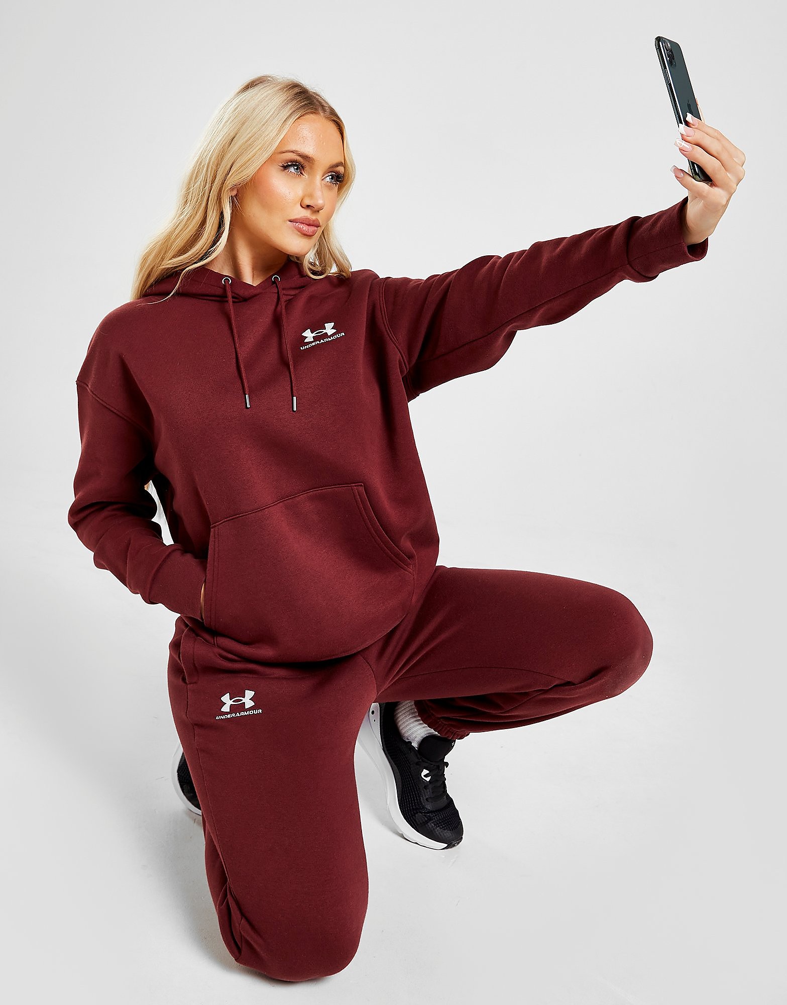 

Under Armour Essential Fleece Ovearhead Hoodie - Red - Womens, Red