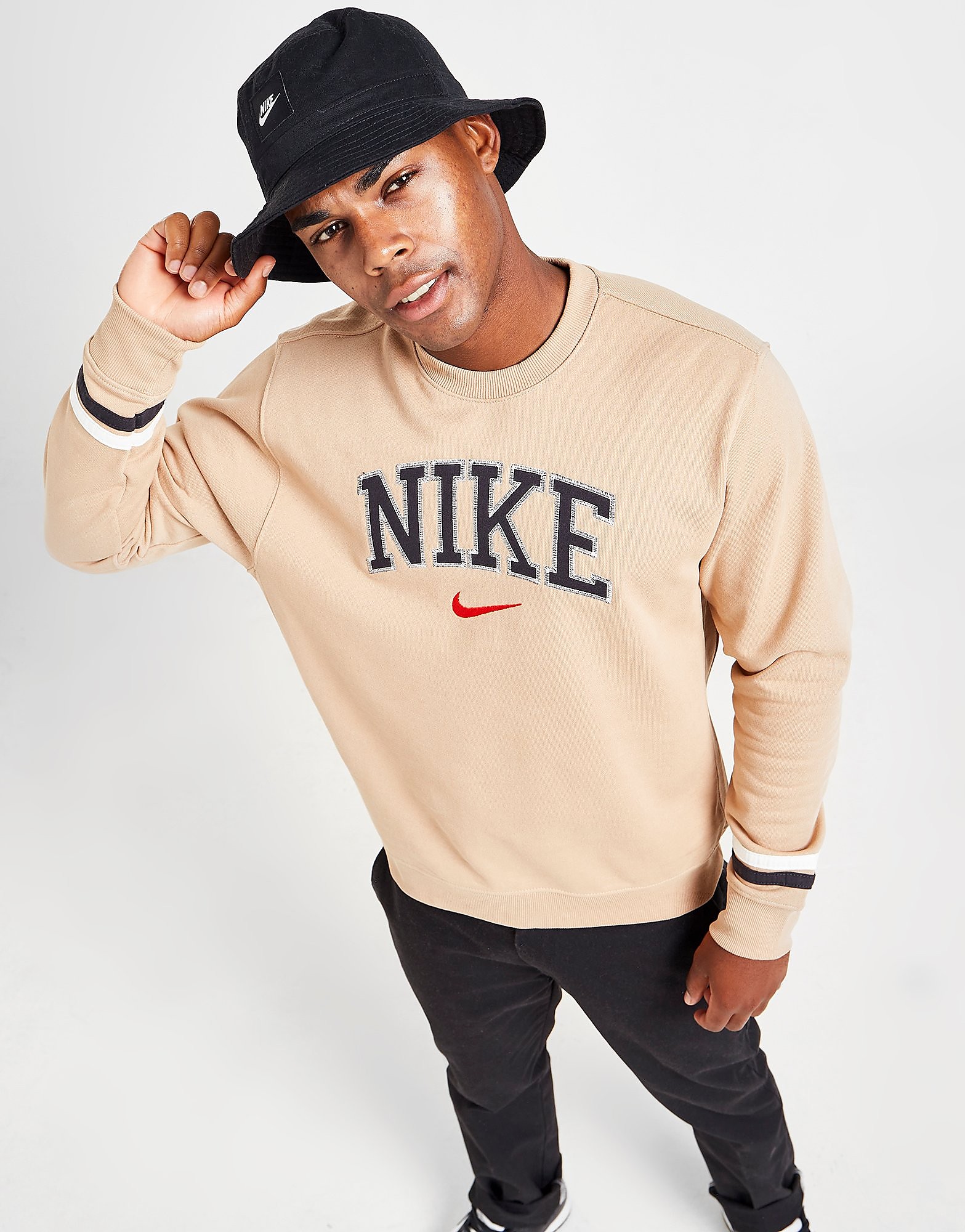 

Nike Retro Crew Sweatshirt - Brown/HEMP - Mens, Brown/HEMP