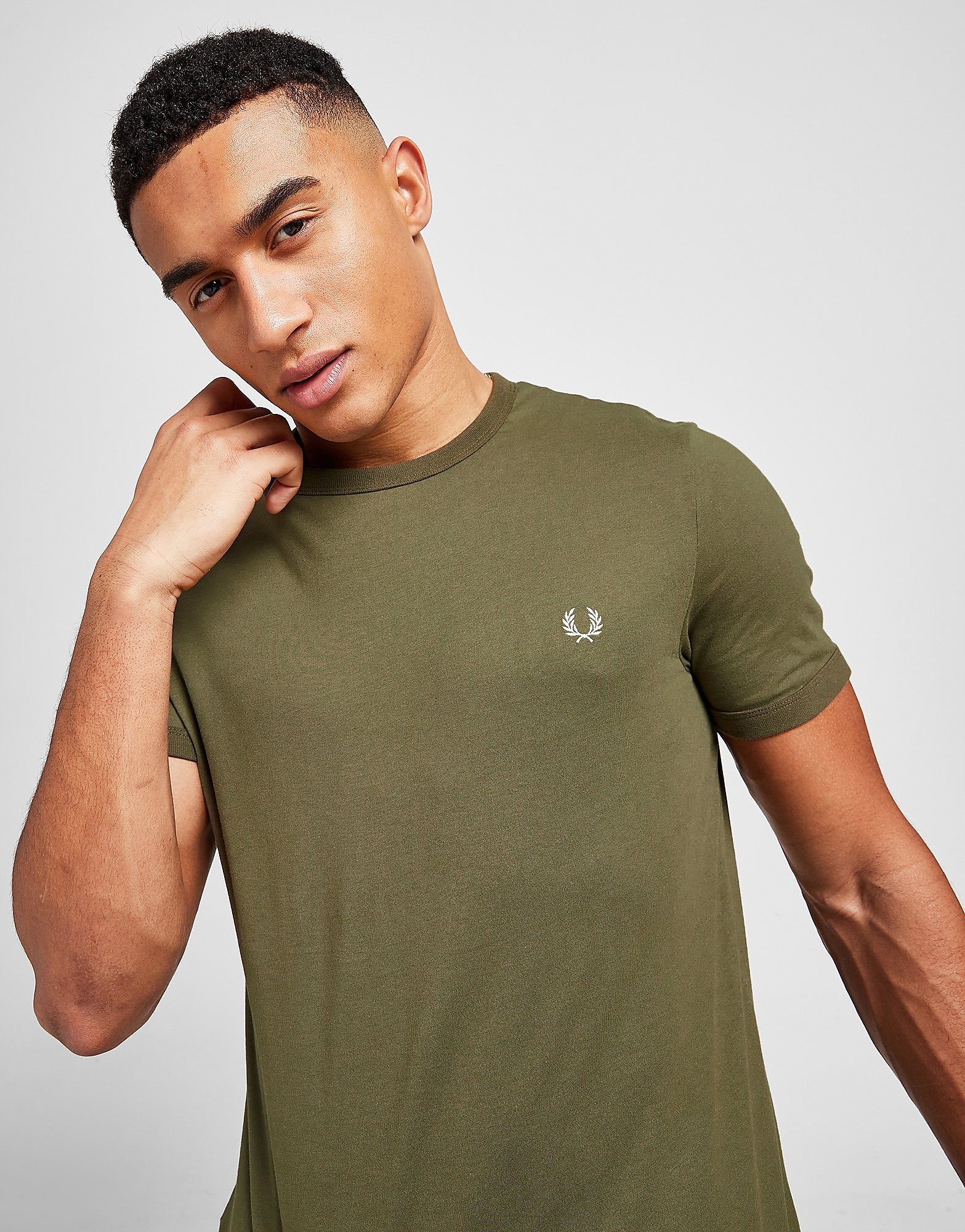 

Fred Perry Ringer T-Shirt - Green - Mens, Green