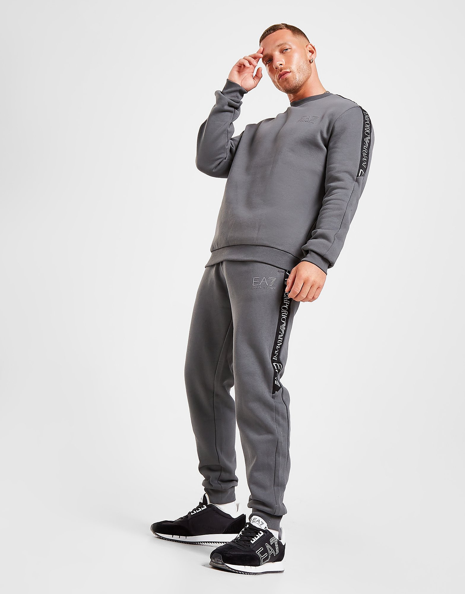 

Emporio Armani EA7 Tape Reflect Crew Tracksuit - Only at JD - Grey - Mens, Grey