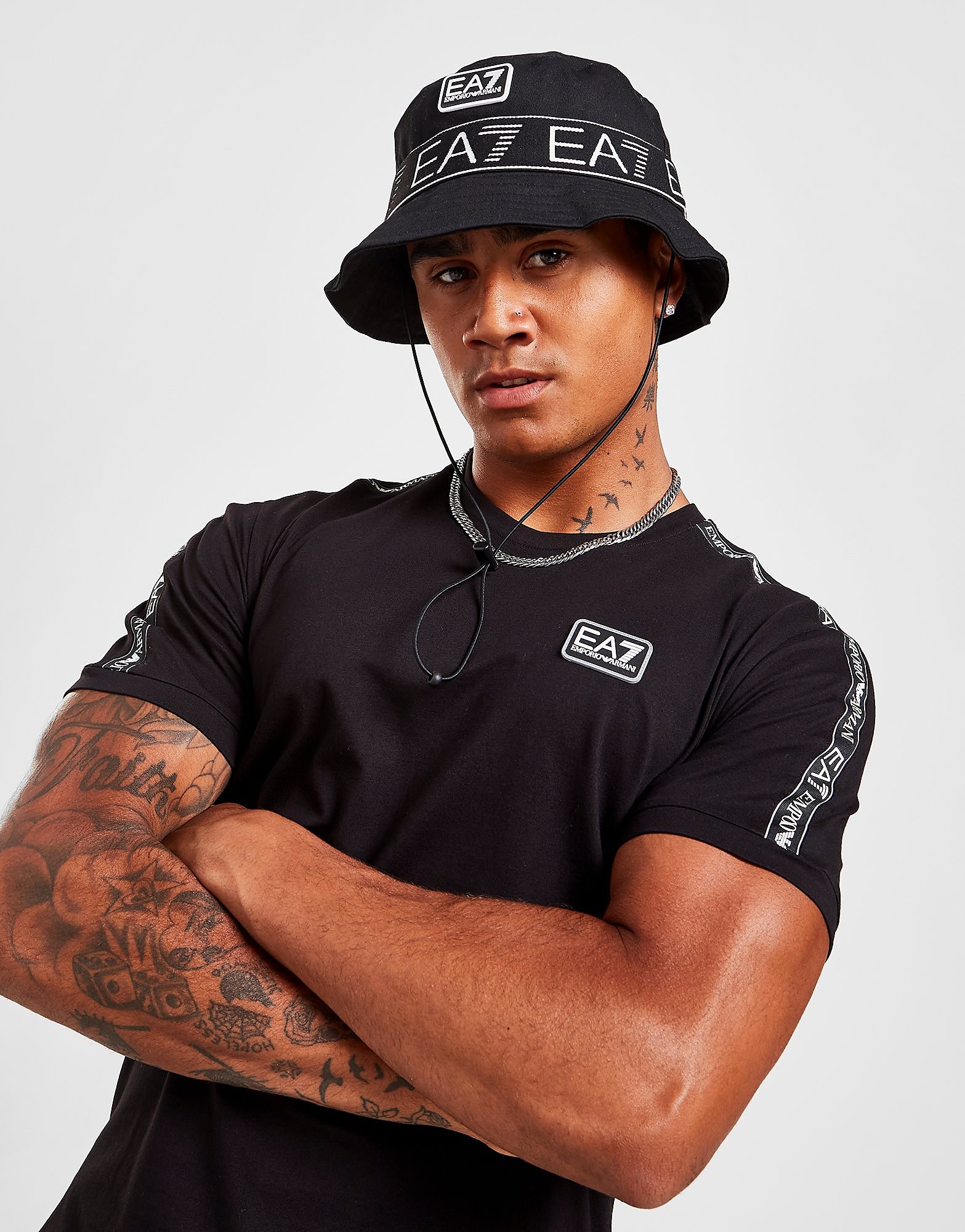 Emporio Armani EA7 Logo Tape T-Shirt - Only at JD - Black - Mens, Black