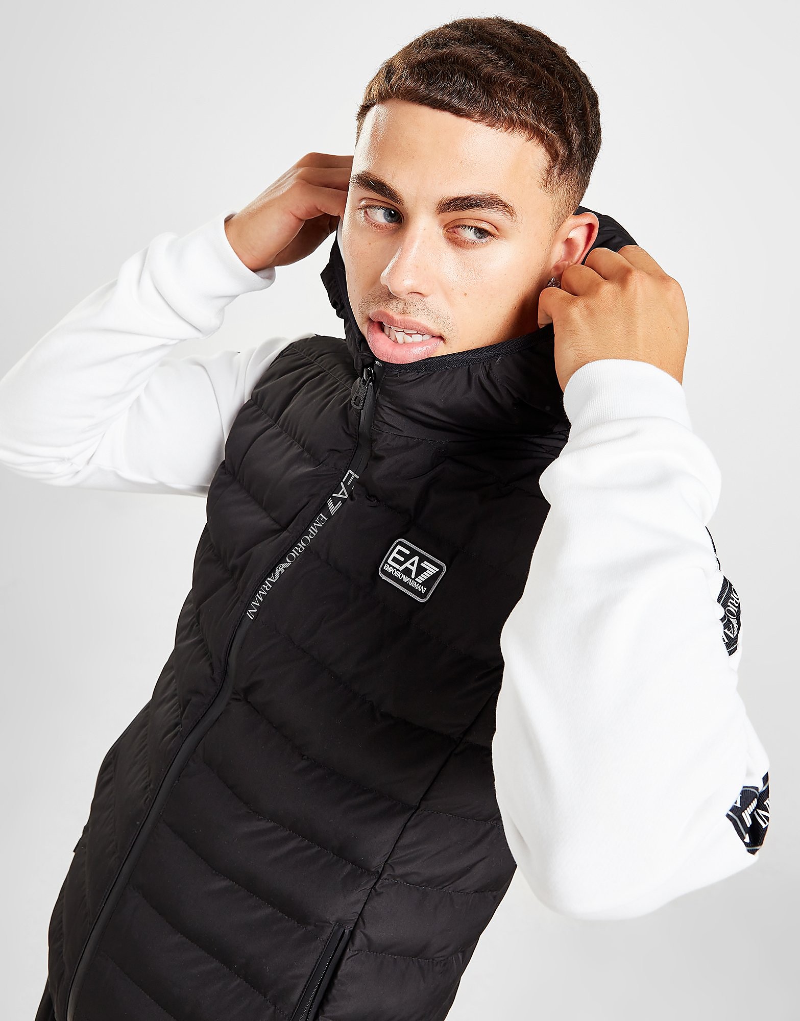 Emporio Armani EA7 Hooded Gilet - Only at JD - Black - Mens, Black