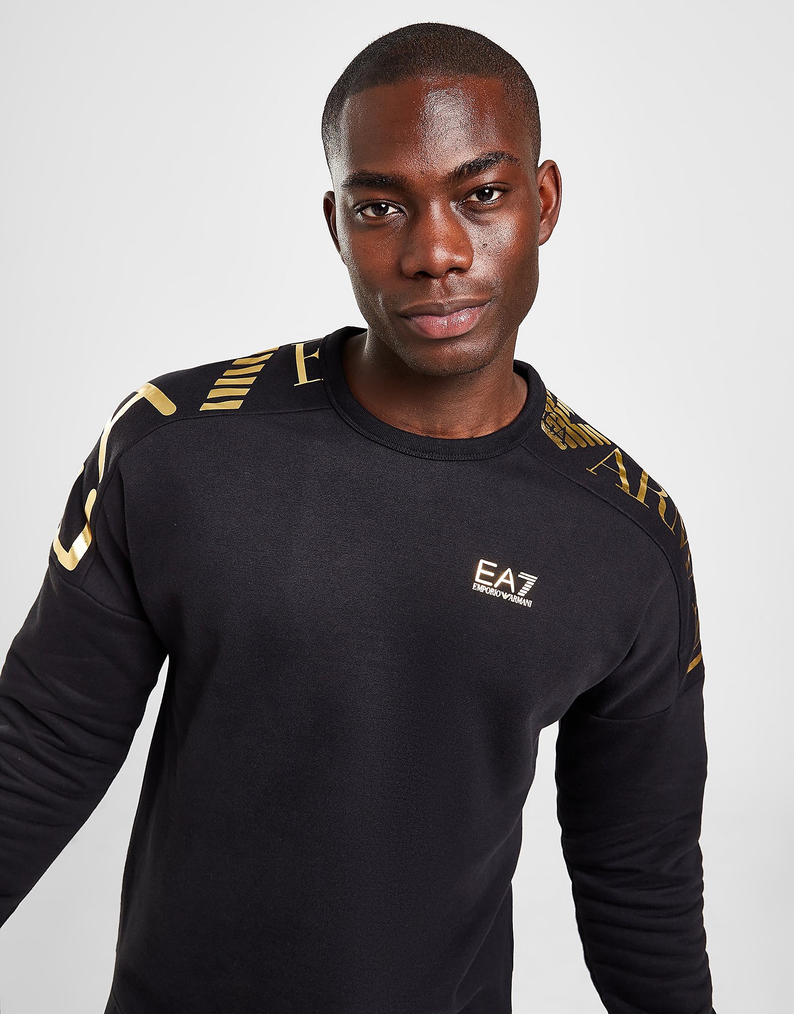 

Emporio Armani EA7 Extended Logo Crew Sweatshirt - Black - Mens, Black