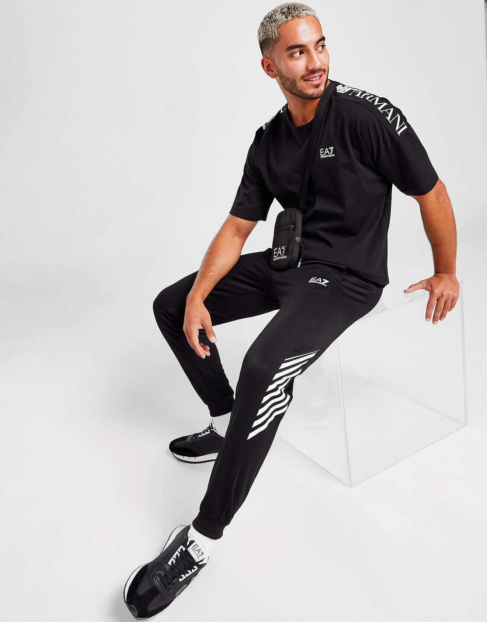 

Emporio Armani EA7 7 Line Poly Track Pants - Black - Mens, Black