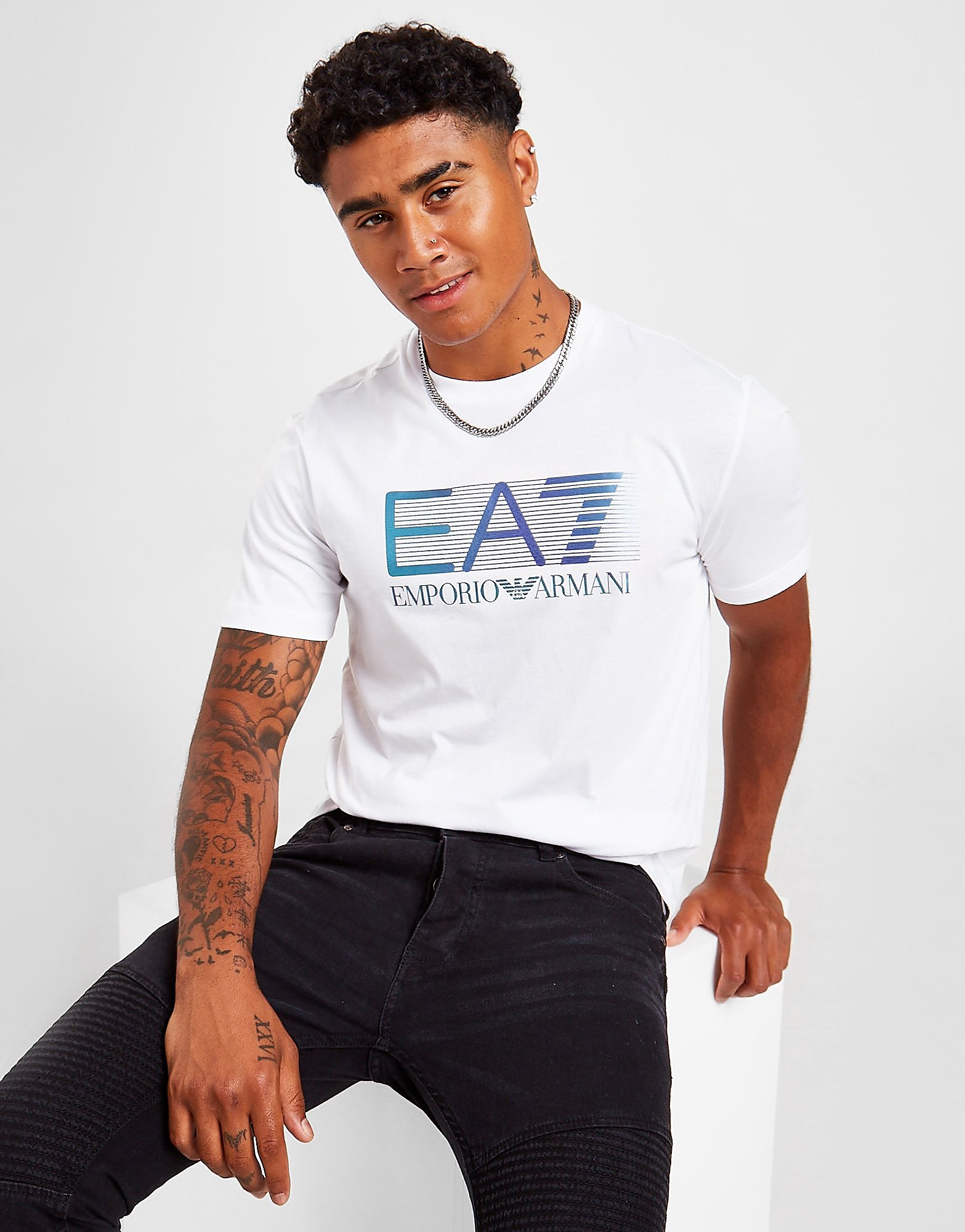 Emporio Armani EA7 T-Shirt Visibility - Branco - Mens, Branco