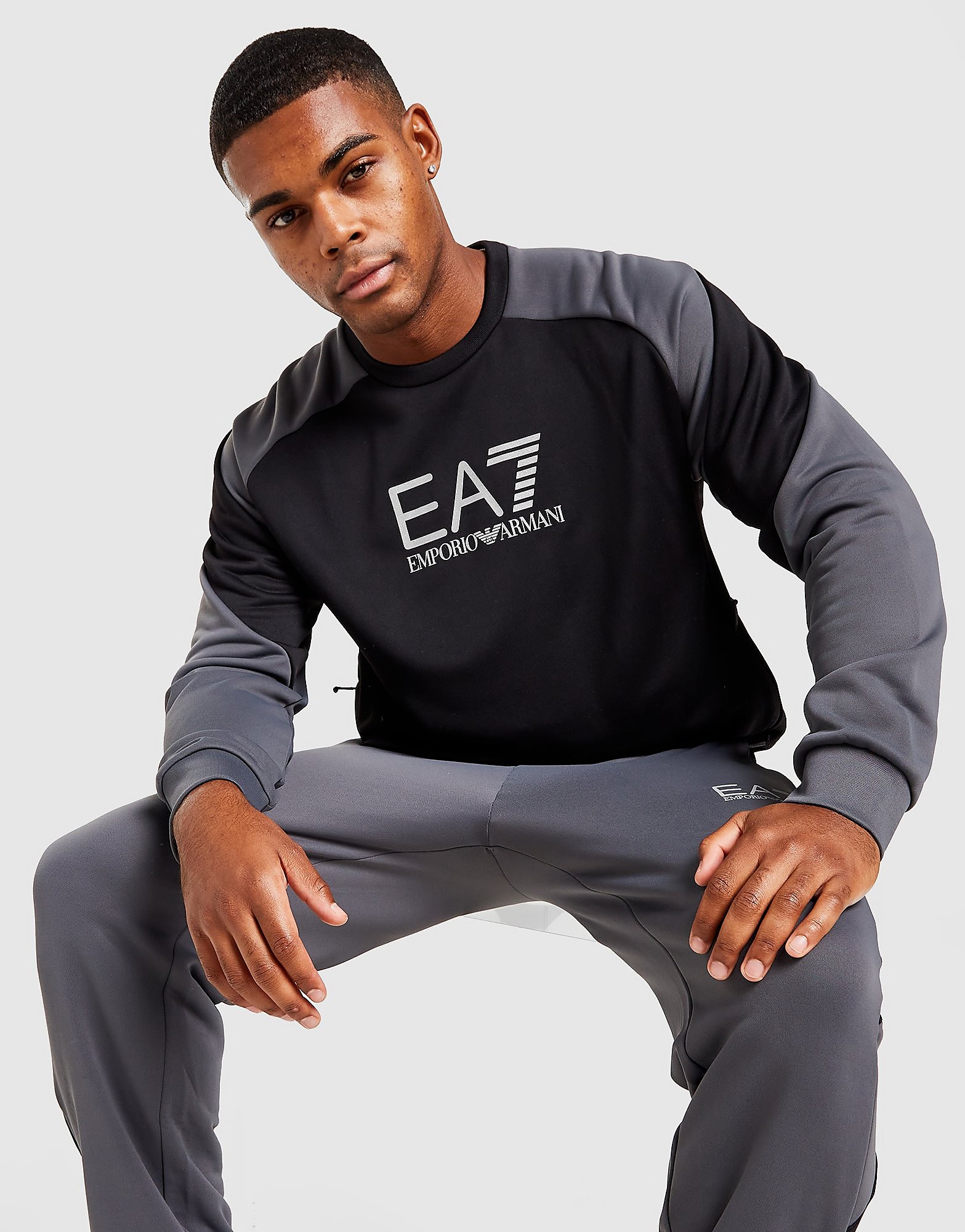 

Emporio Armani EA7 Poly Colour Block Sweatshirt - Black - Mens, Black