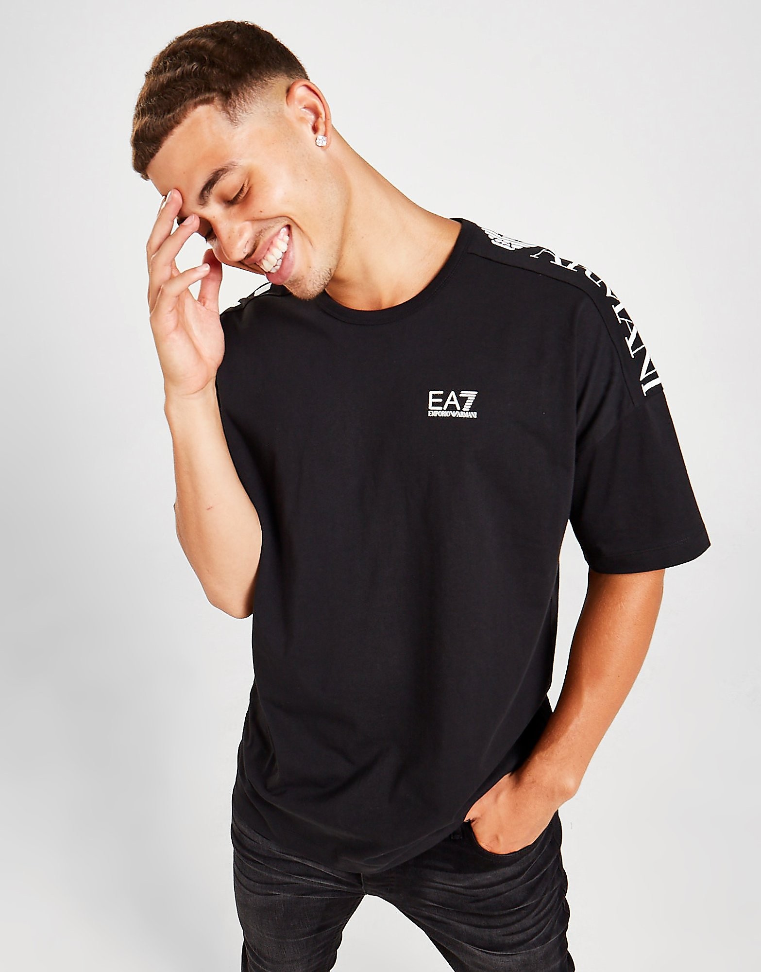 

Emporio Armani EA7 Extend Logo T-Shirt - Black - Mens, Black
