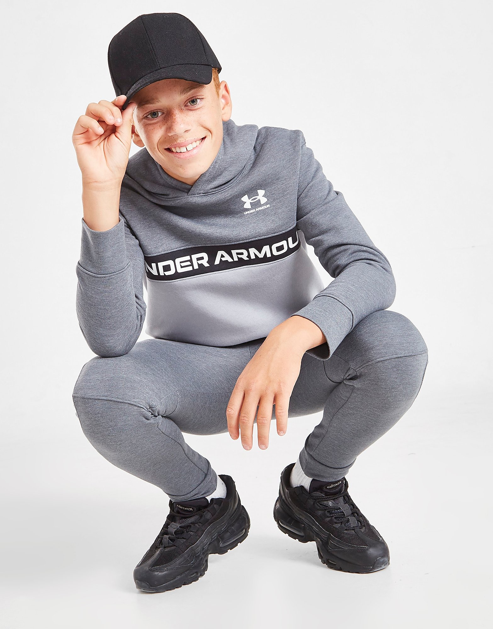 

Under Armour Colour Block Fleece Overhead Hoodie Junior - Grey - Kids, Grey