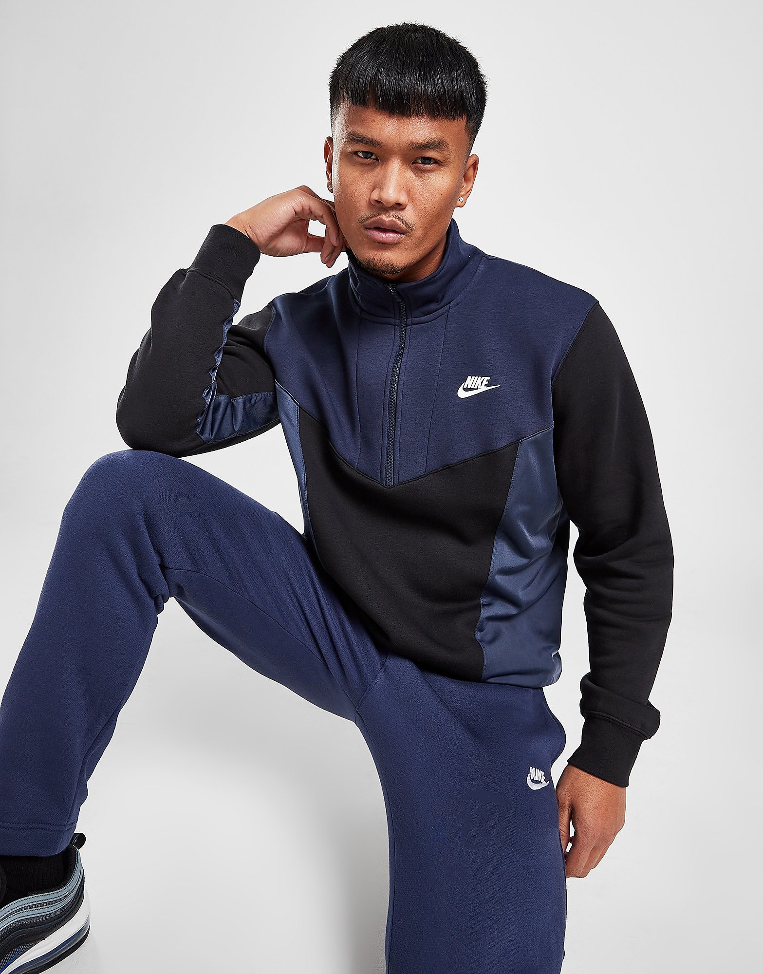

Nike Hybrid 1/2 Zip Top - Blue - Mens, Blue