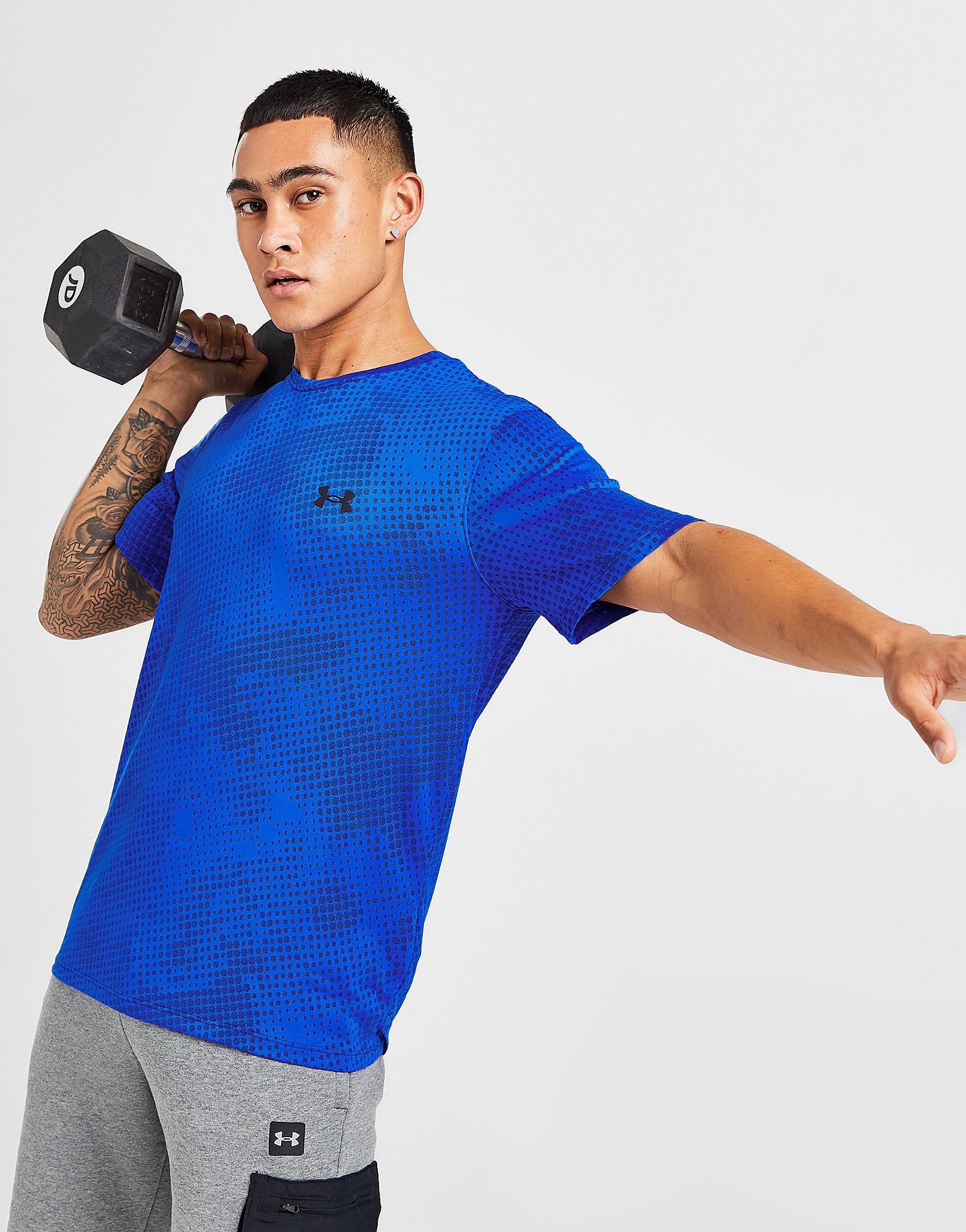 

Under Armour Training Vent All Over Print T-Shirt - Blue - Mens, Blue