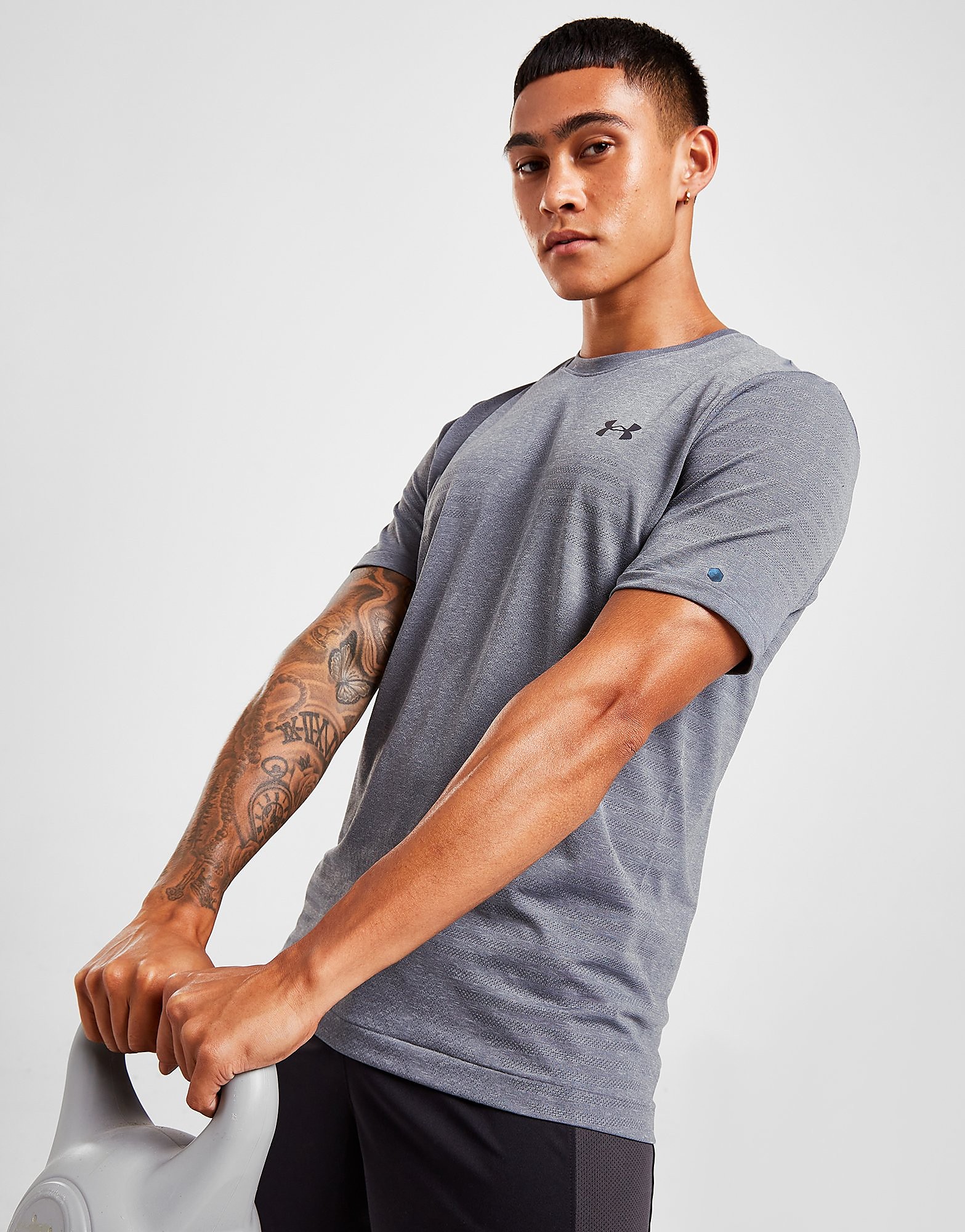 

Under Armour RUSH Seamless T-Shirt - Grey - Mens, Grey