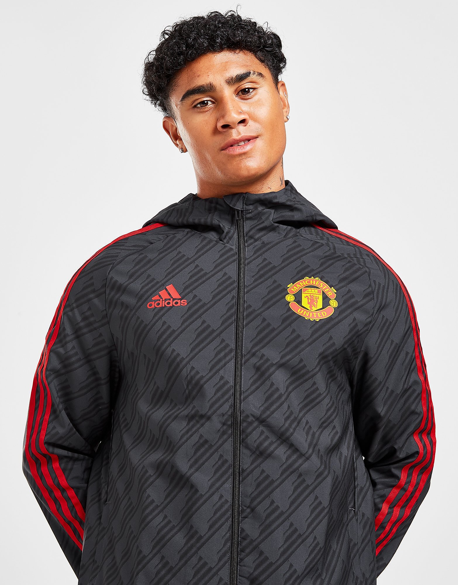 

adidas Manchester United FC DNA Windbreaker - Night Grey - Mens, Night Grey
