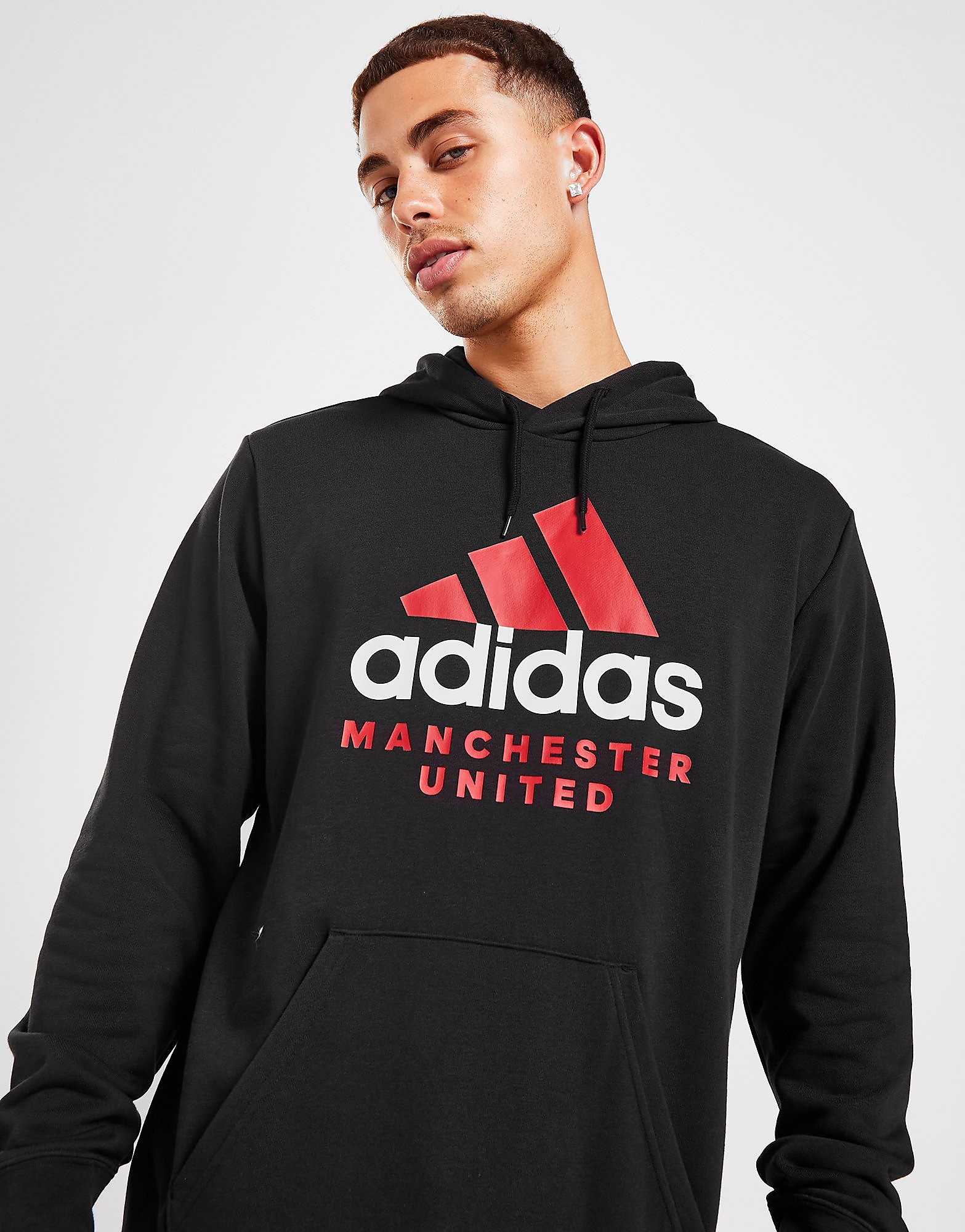 

adidas Manchester United DNA Graphic Hoodie - Black - Mens, Black
