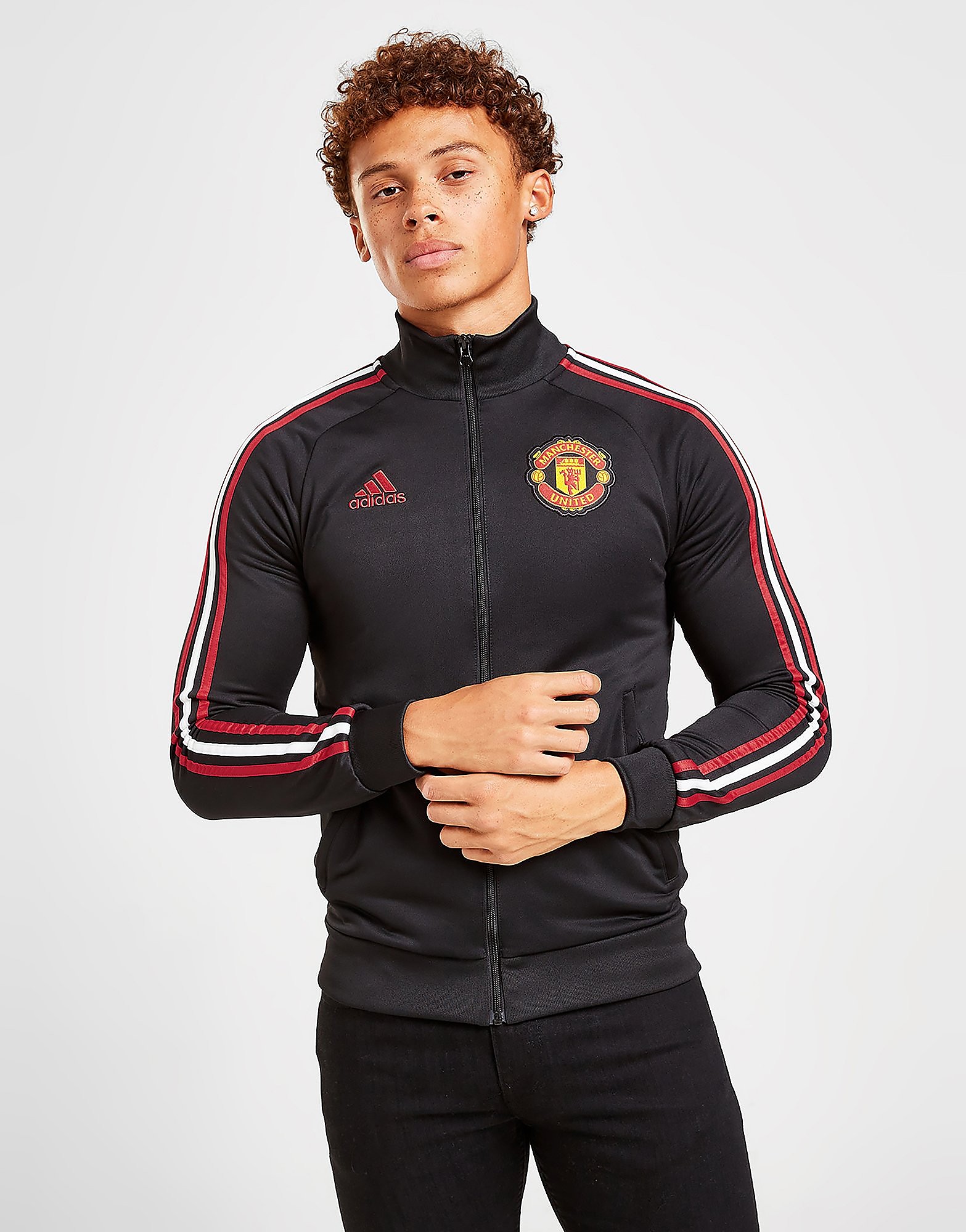 

adidas Manchester United DNA Track Top - Black - Mens, Black