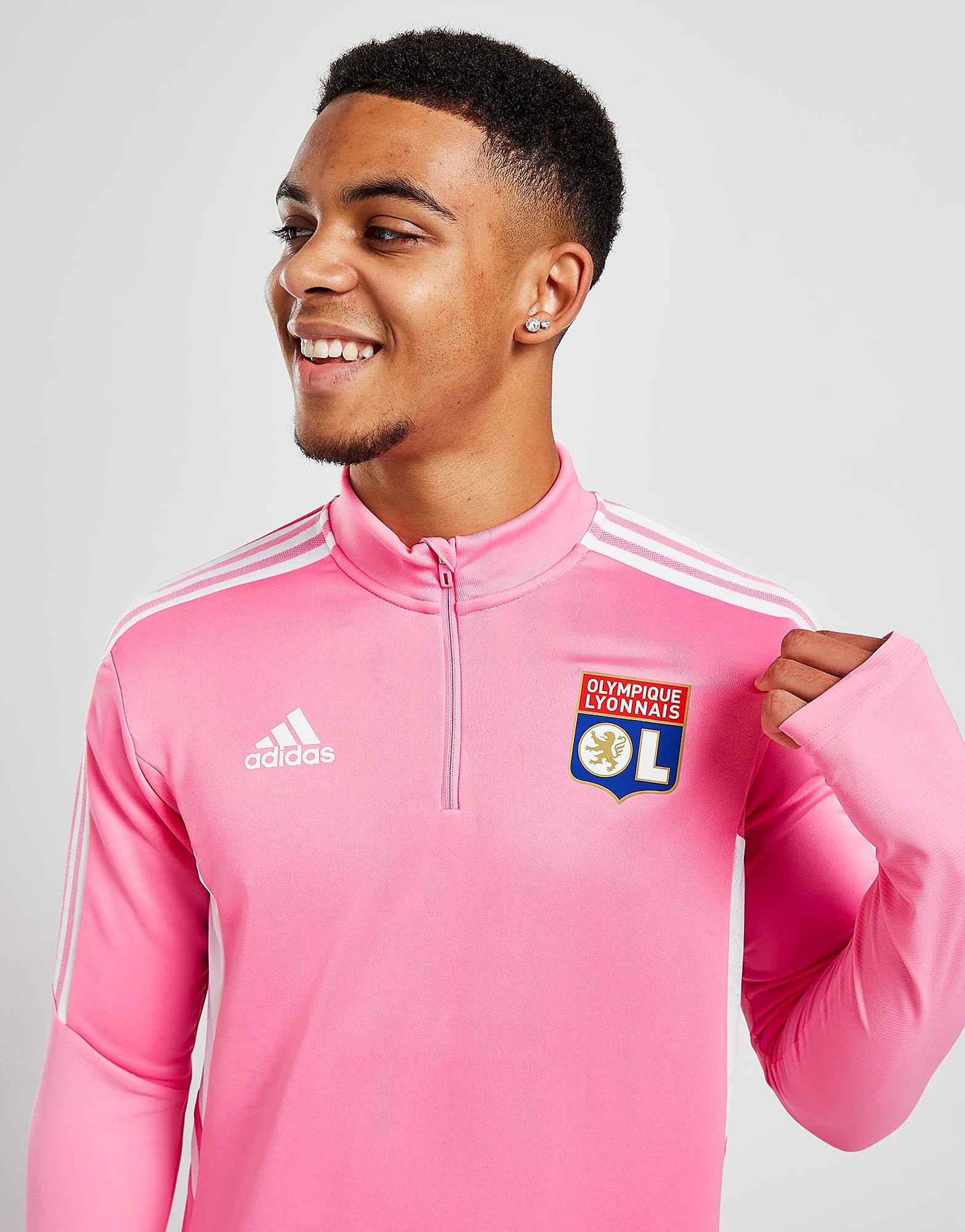 

adidas Olympique Lyon Training Top - Pink - Mens, Pink