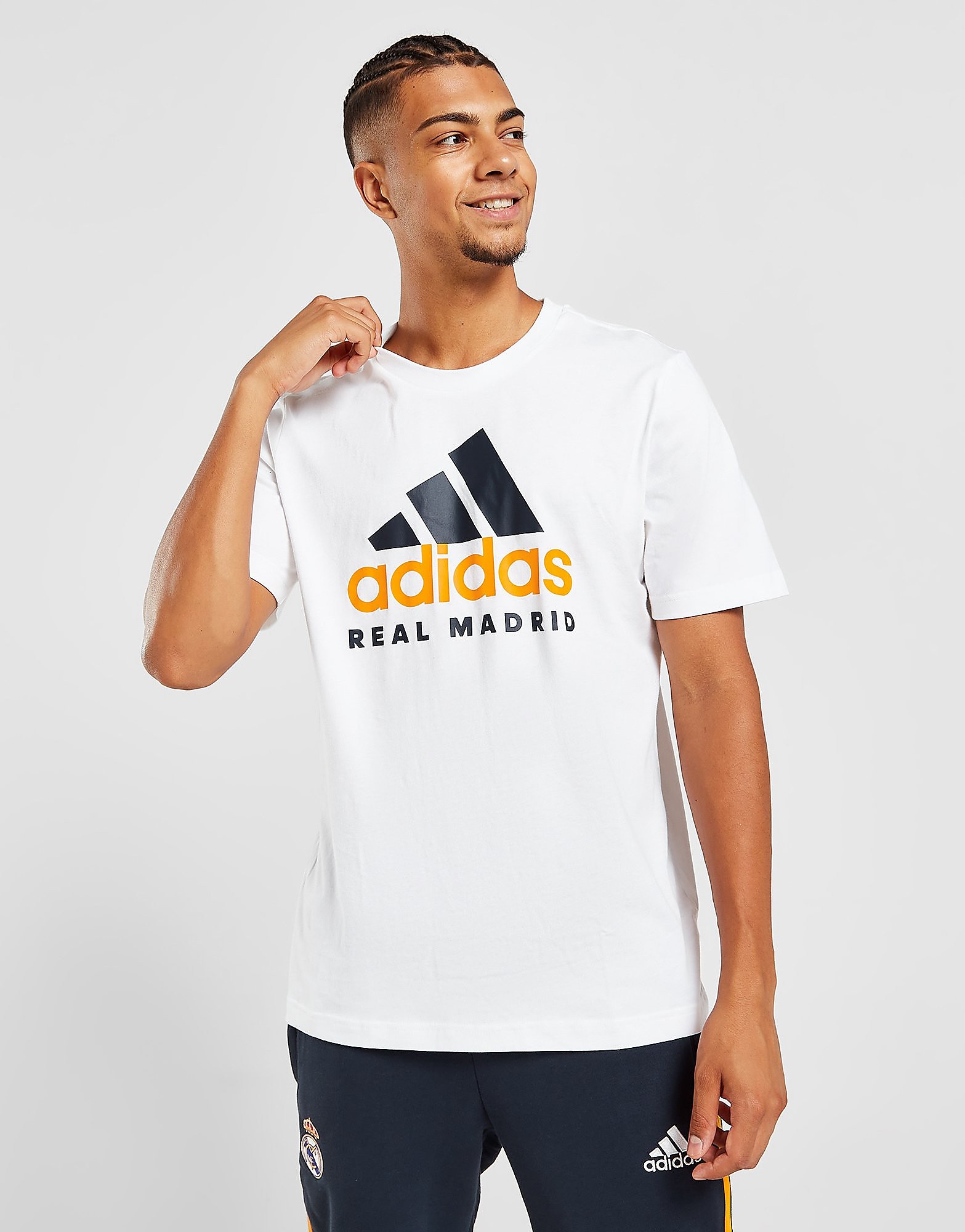 

adidas Real Madrid DNA Short Sleeve T-Shirt - White - Mens, White