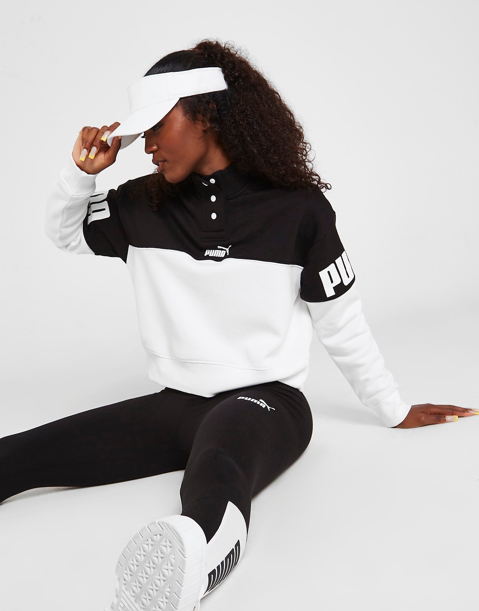 

Puma Power 1/4 Zip Top - White - Womens, White