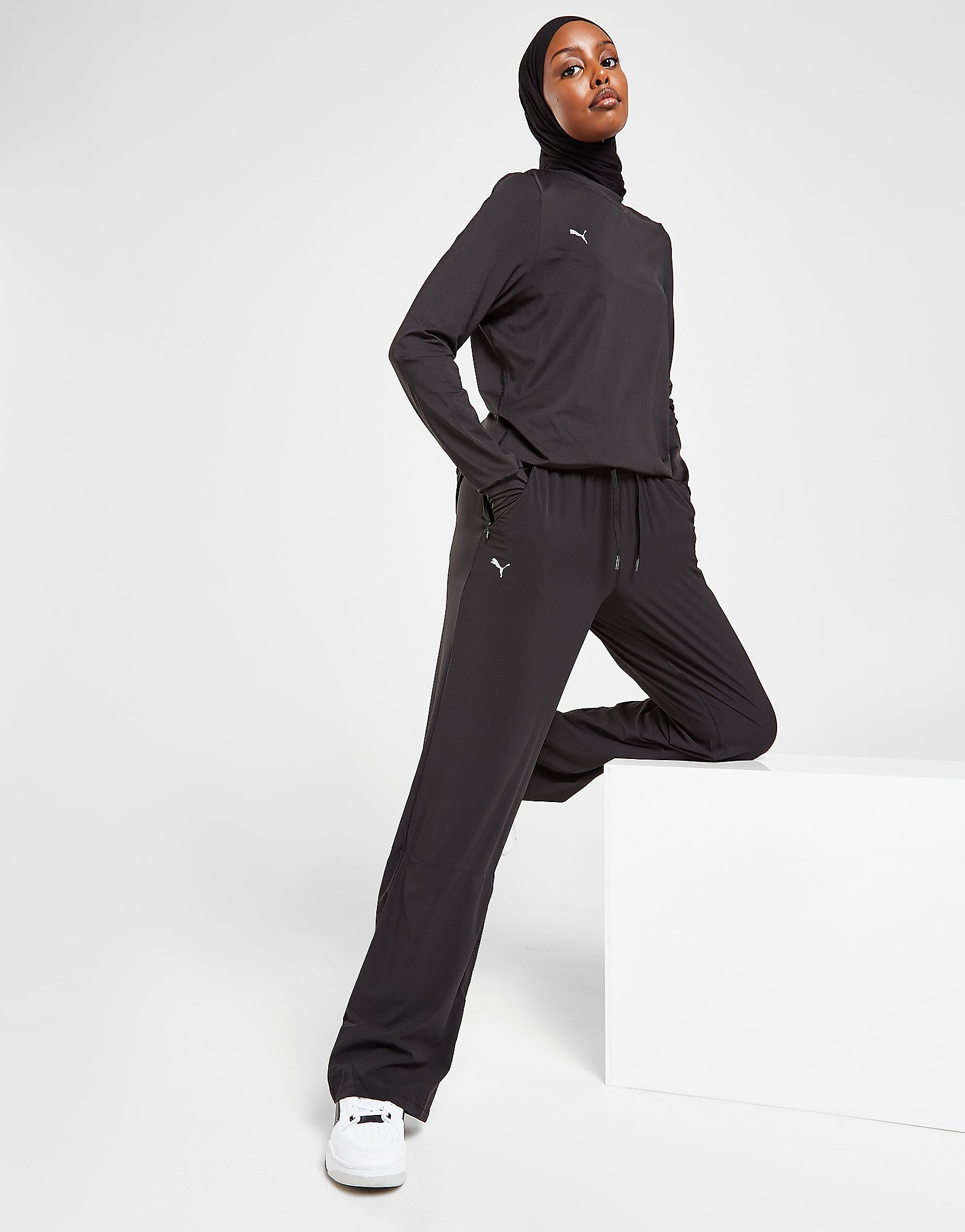 

Puma Modest Wide Leg Track Pants - Black - Womens, Black
