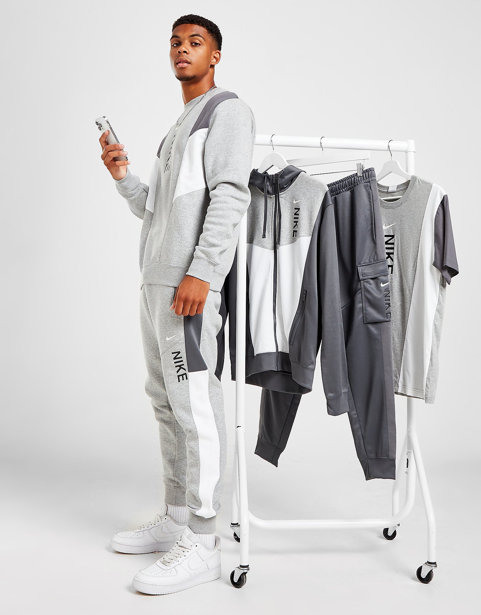 

Nike Hybrid Fleece Joggers - Only at JD - Grey/DGH/WHT - Mens, Grey/DGH/WHT