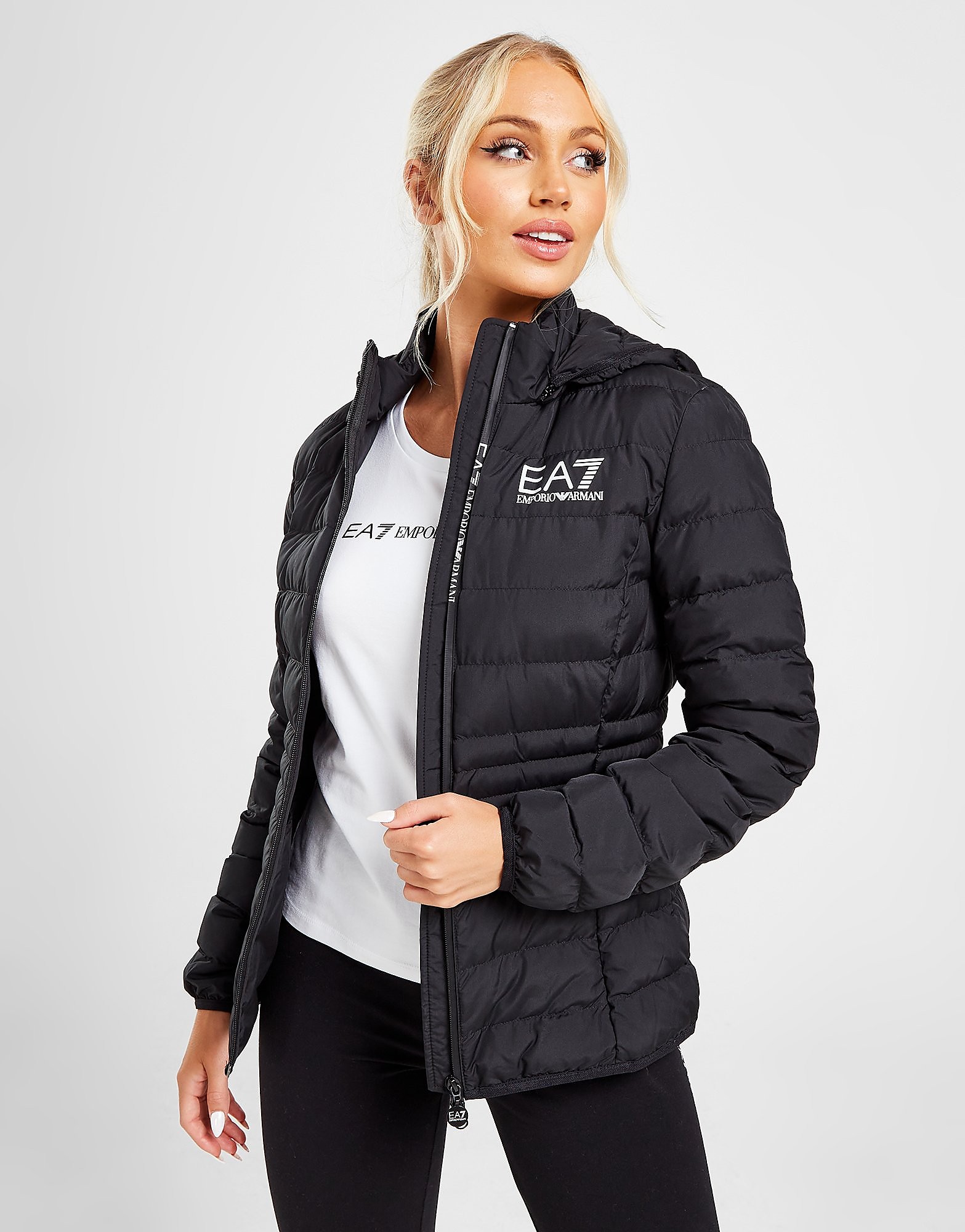 

Emporio Armani EA7 Logo Zip Jacket - Black - Womens, Black