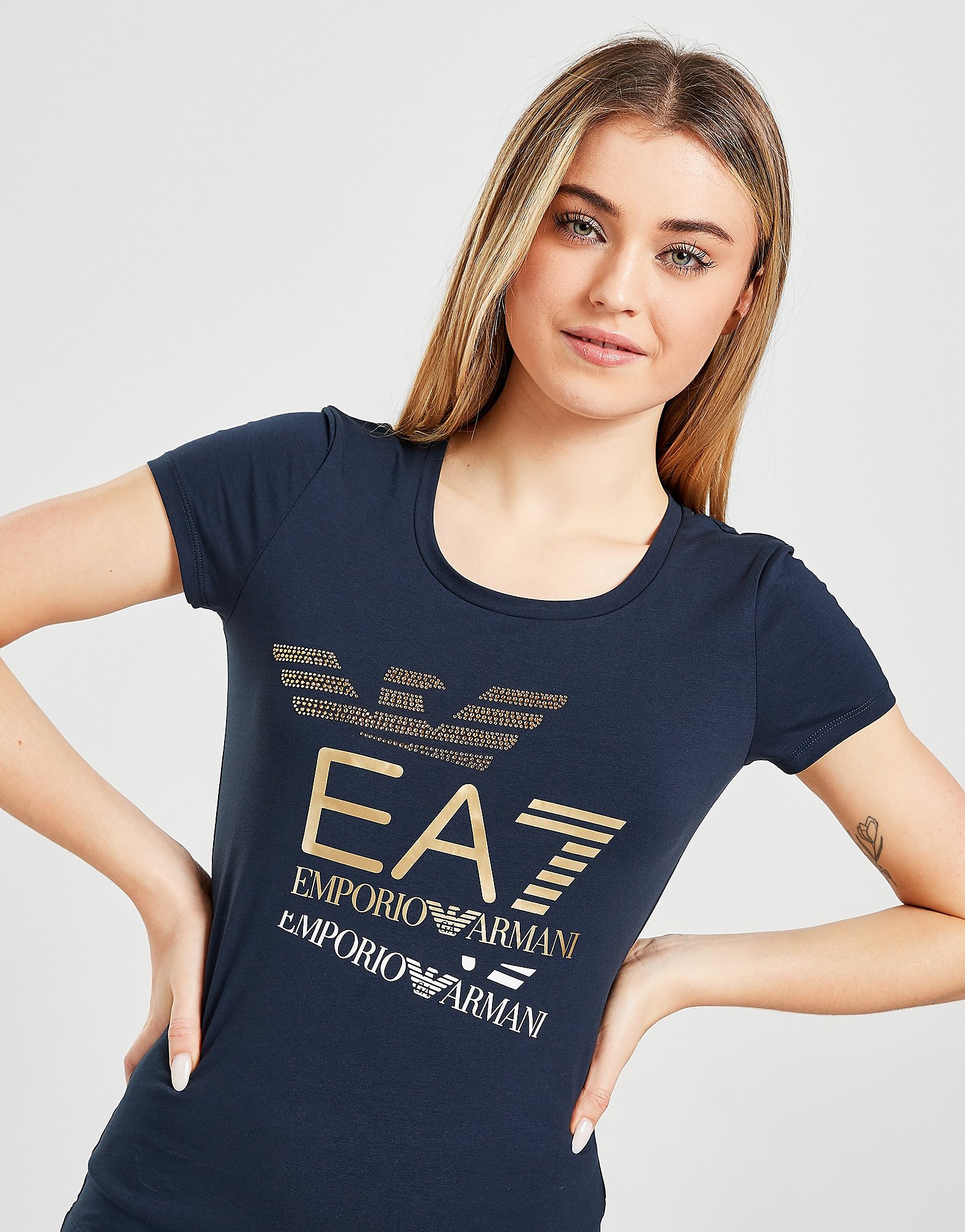 

Emporio Armani EA7 Multi Logo T-Shirt - Navy - Womens, Navy