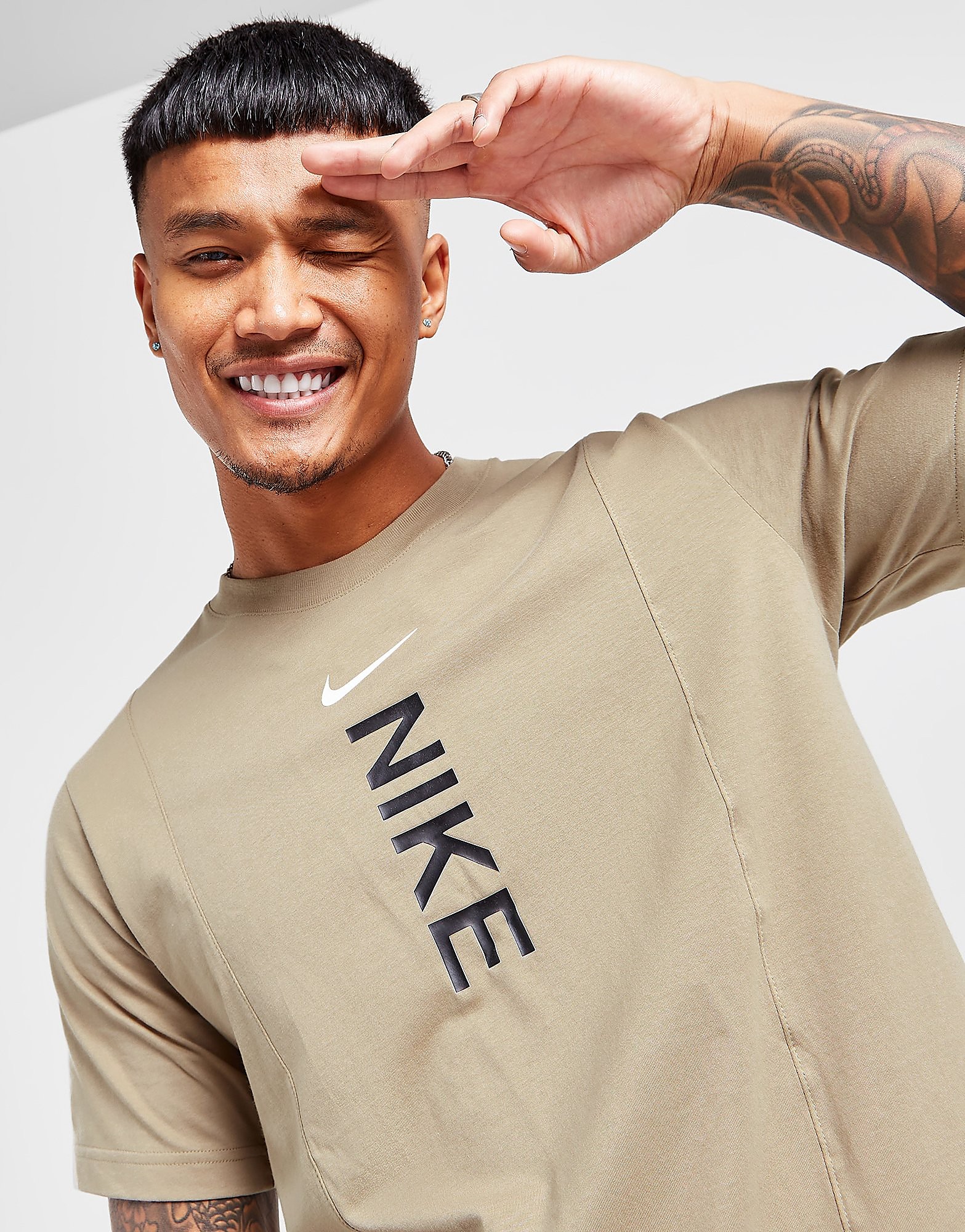 Nike Hybrid T-Shirt - Only at JD - BROWN/STONE - Mens, BROWN/STONE