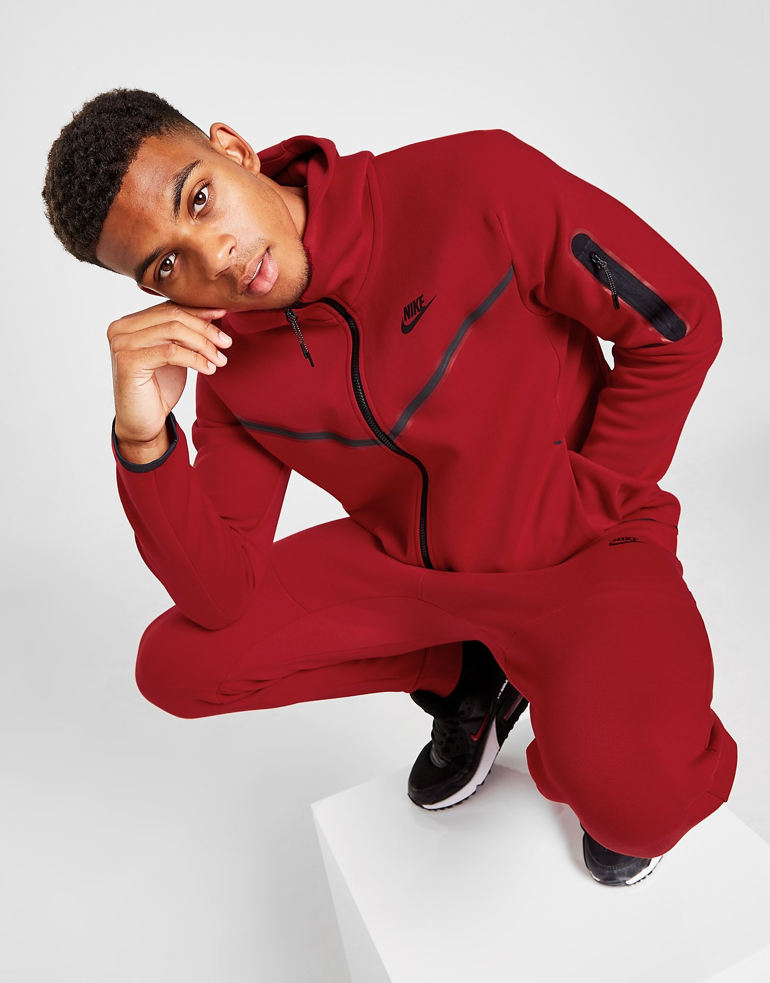 

Nike Tech Fleece Full Zip Hoodie - Red - Mens, Red