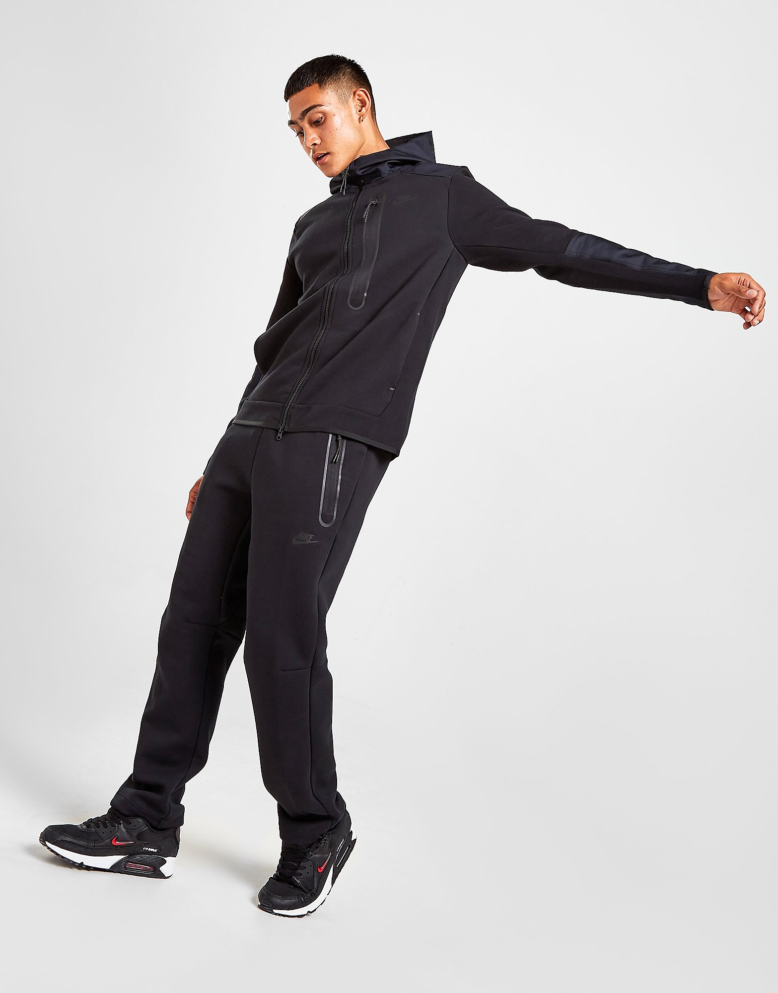 

Nike Tech Open Hem Joggers - Black/Black - Mens, Black/Black