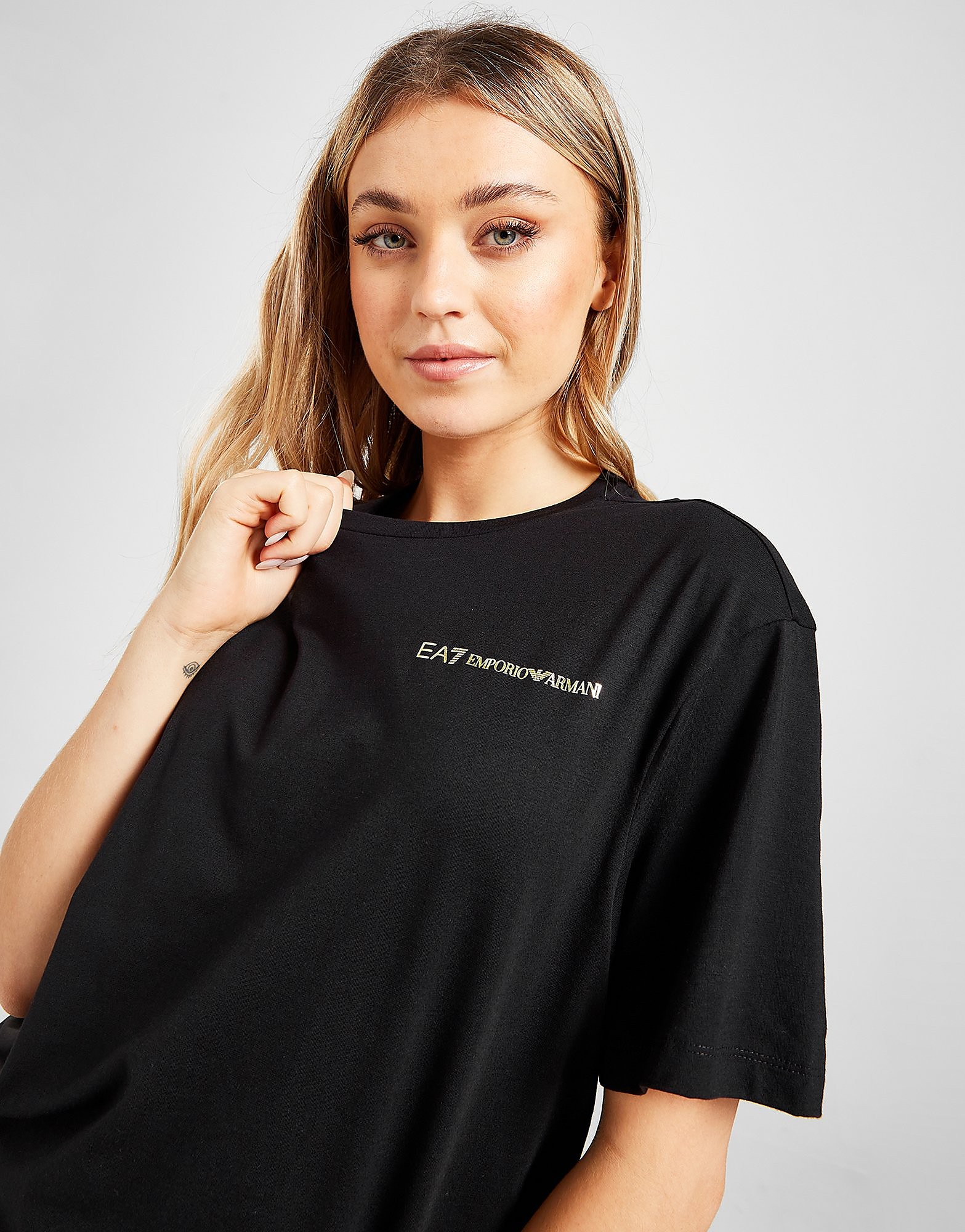 

Emporio Armani EA7 Core Boyfriend T-Shirt - Black - Womens, Black