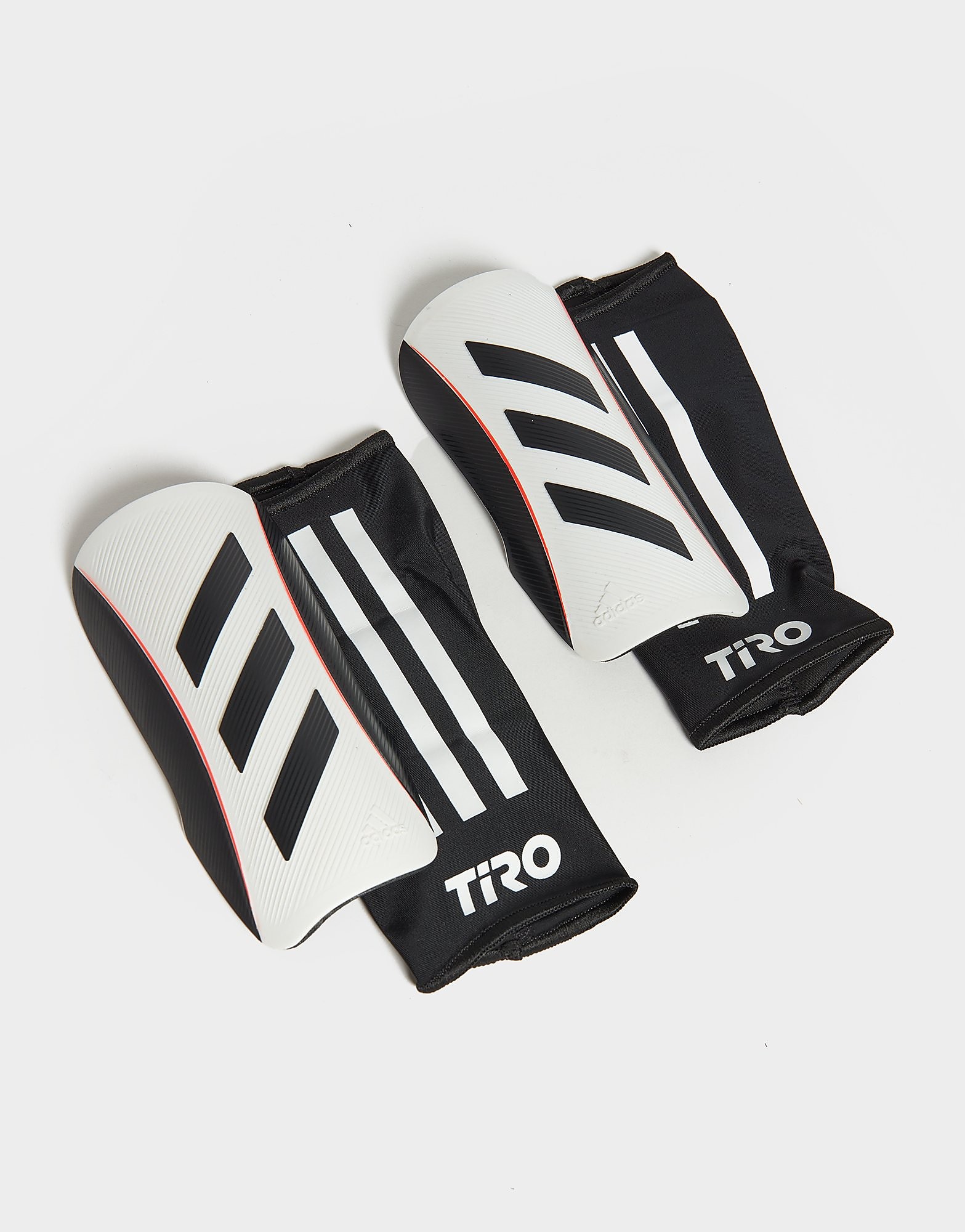 

adidas Tiro League Shin Guards Junior - White / Black / Black / Solar Red - Kids, White / Black / Black / Solar Red