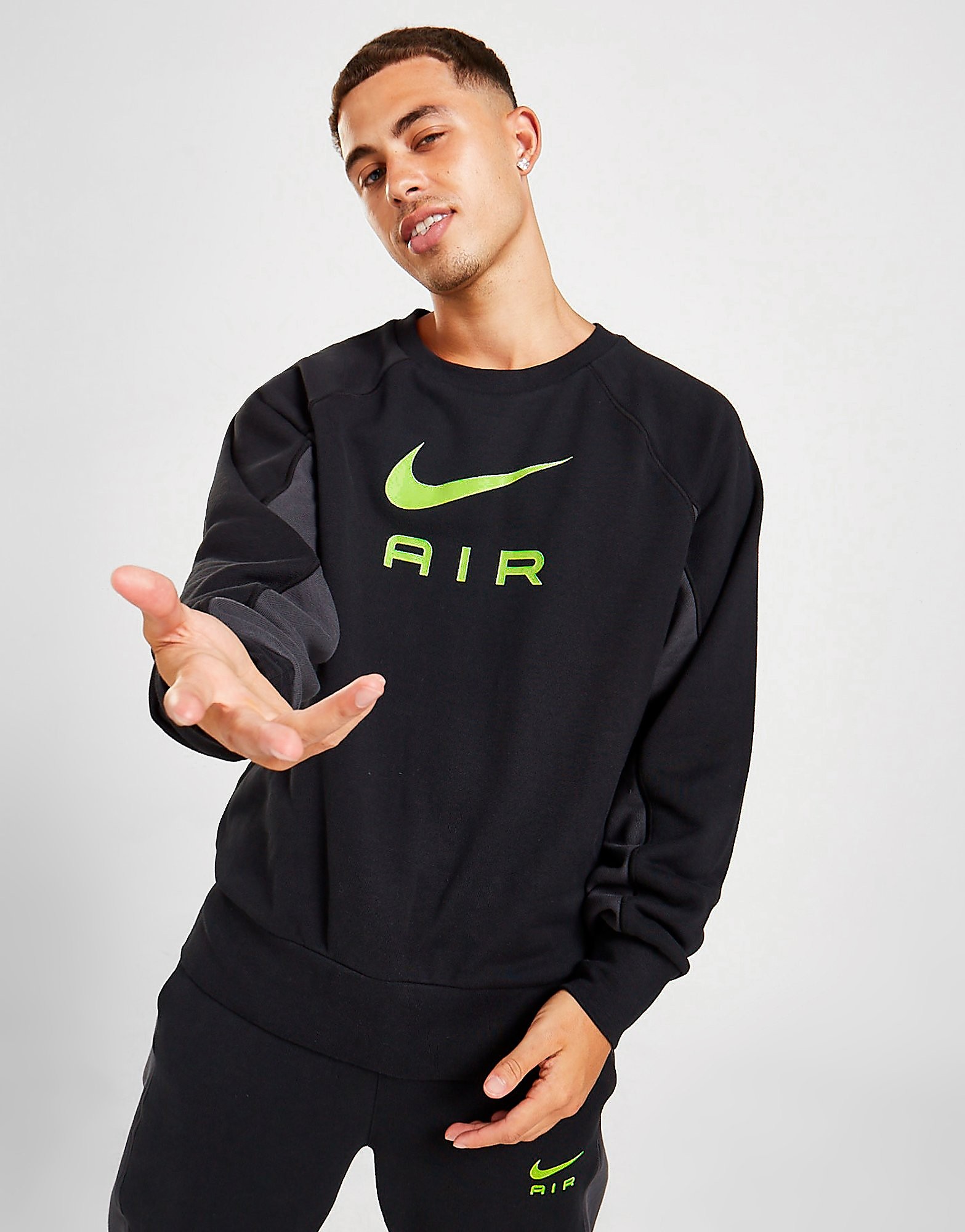 

Nike Air Crew Sweatshirt - Black - Mens, Black