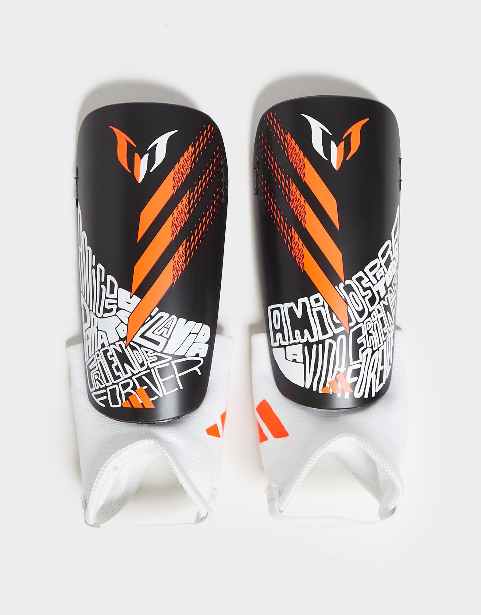 

adidas Messi Match Shin Guards Junior - Black / Solar Red / White - Kids, Black / Solar Red / White