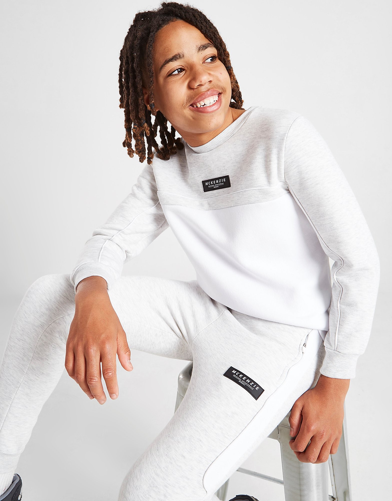 

McKenzie Adam 2 Poly Crew Sweatshirt Junior - White - Kids, White