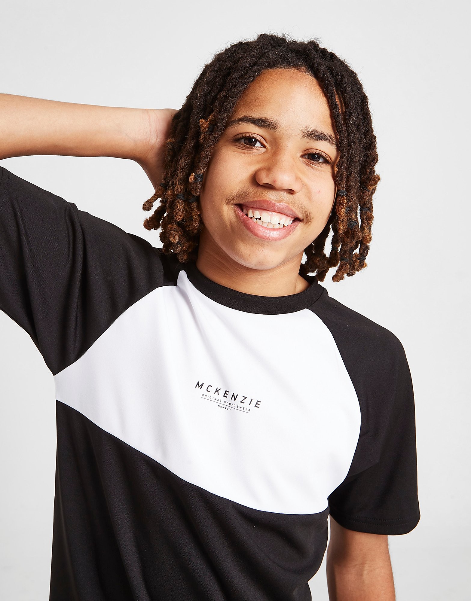 

McKenzie Exhilarate Colour Block Poly T-Shirt Junior - Black - Kids, Black